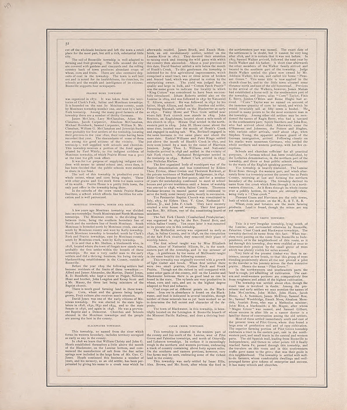 History of Cooper County, Cont. from Illustrated Historical Atlas of Cooper County, Missouri : Compiled and Published from Official Records and Personal Examination 1897 by Relic Map Company