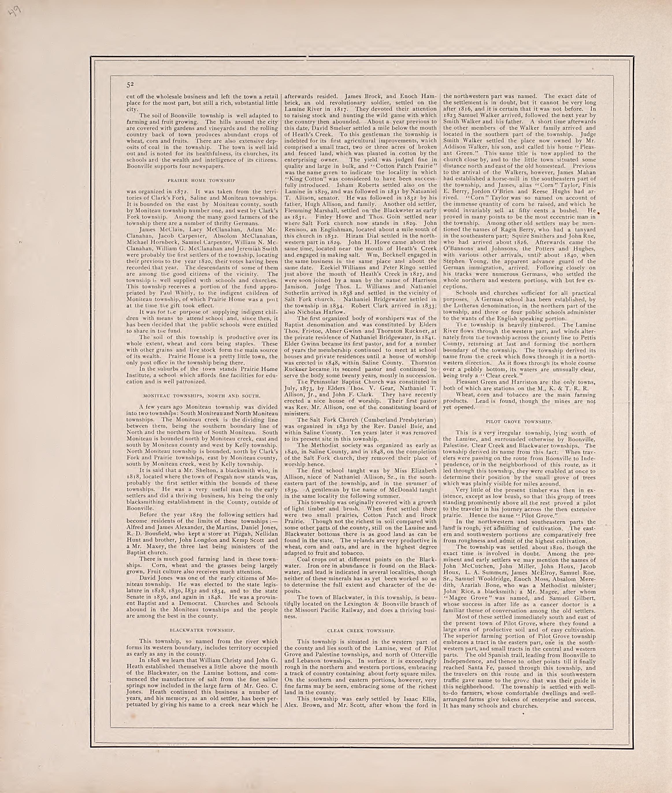 History of Cooper County, Cont. from Illustrated Historical Atlas of Cooper County, Missouri : Compiled and Published from Official Records and Personal Examination 1897 by Relic Map Company