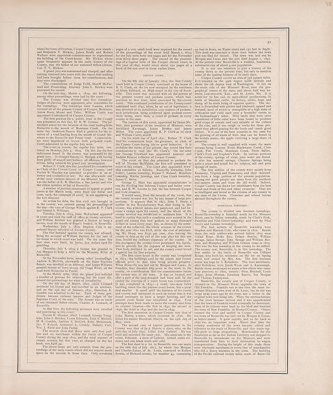 History of Cooper County, Cont. from Illustrated Historical Atlas of Cooper County, Missouri : Compiled and Published from Official Records and Personal Examination 1897 by Relic Map Company