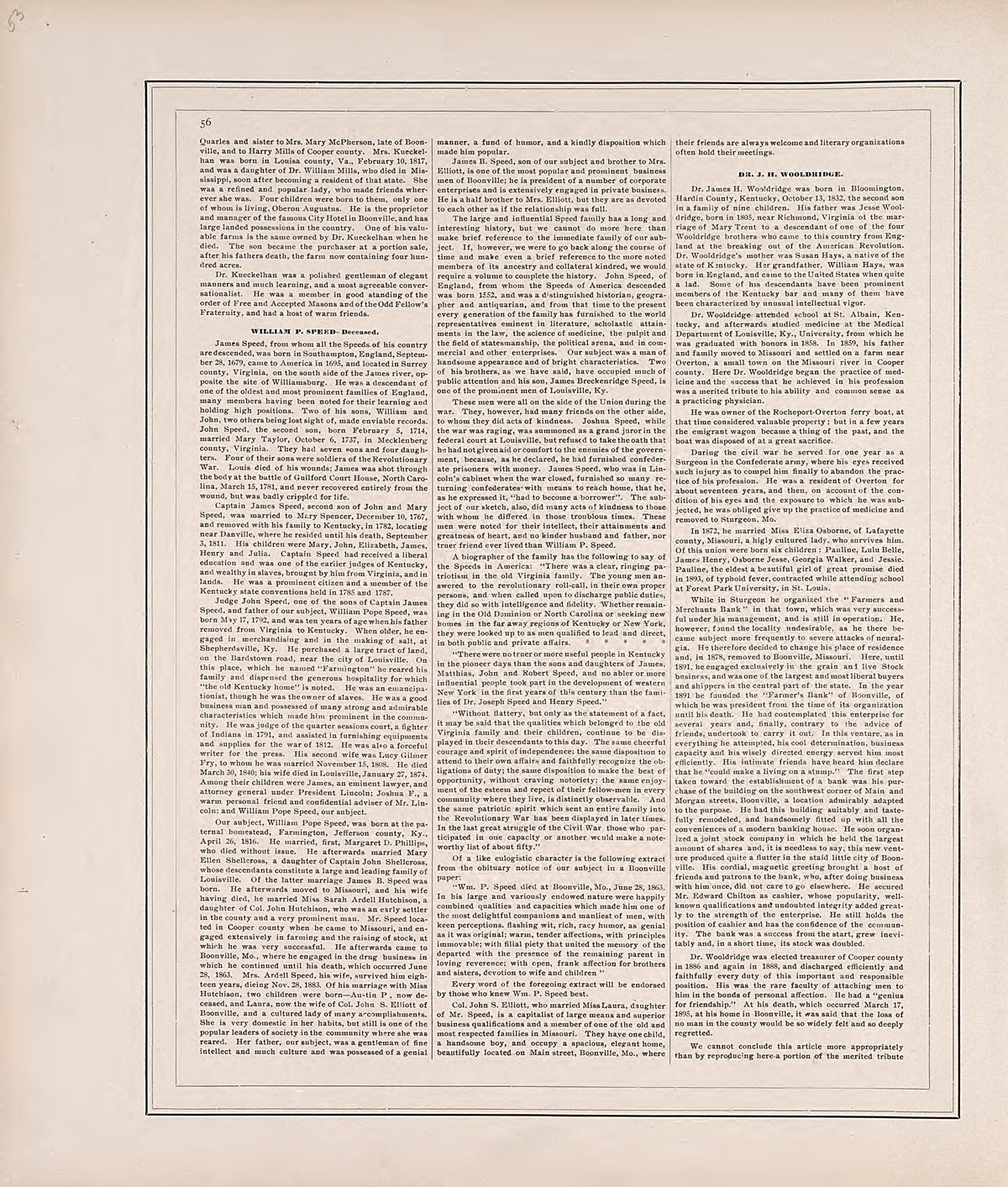 Biographies, Cont. from Illustrated Historical Atlas of Cooper County, Missouri : Compiled and Published from Official Records and Personal Examination 1897 by Relic Map Company