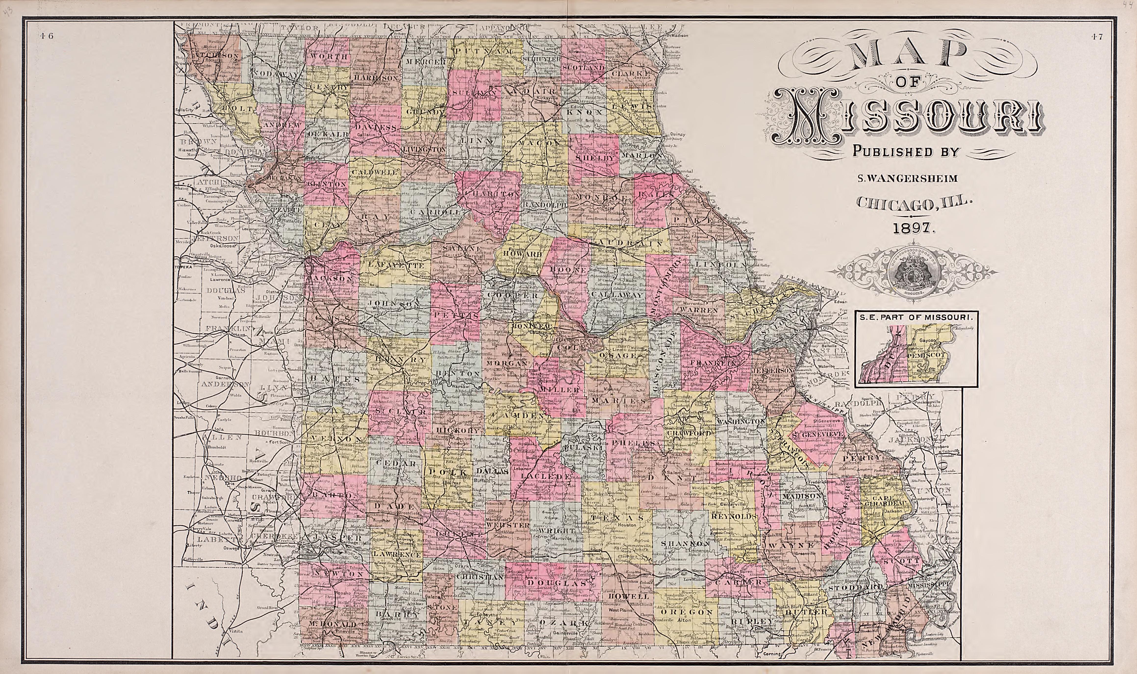 Map of Missouri from Illustrated Historical Atlas of Cooper County, Missouri : Compiled and Published from Official Records and Personal Examination 1897 by Relic Map Company