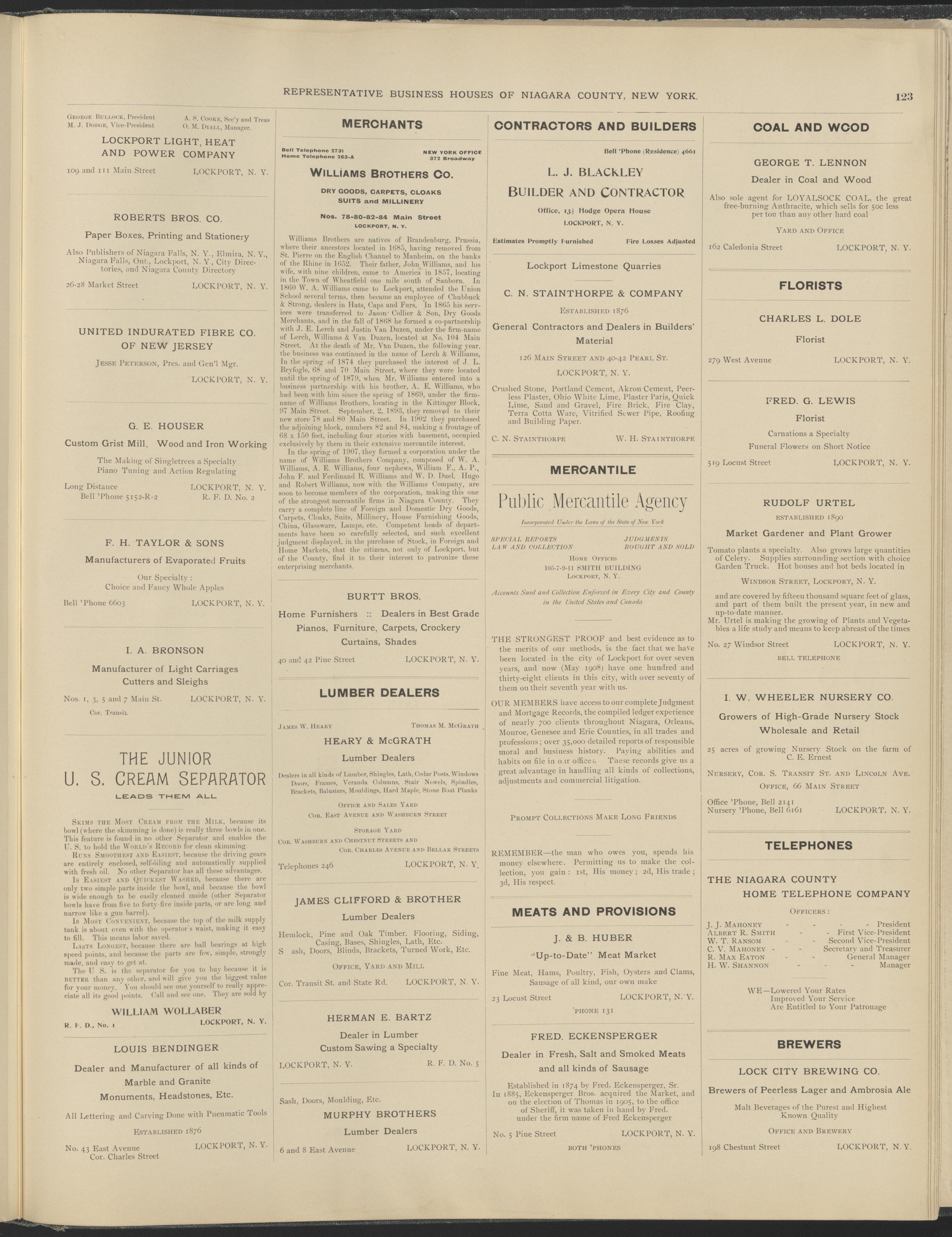 This old map of New York, New York (State), Niagara County,  was created by Century Map Company|Ogden, L. J. G.|Westgard, William in 1908