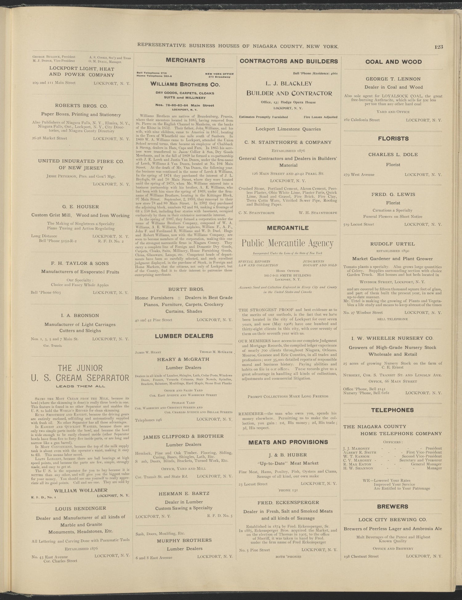 This old map of New York, New York (State), Niagara County,  was created by Century Map Company|Ogden, L. J. G.|Westgard, William in 1908
