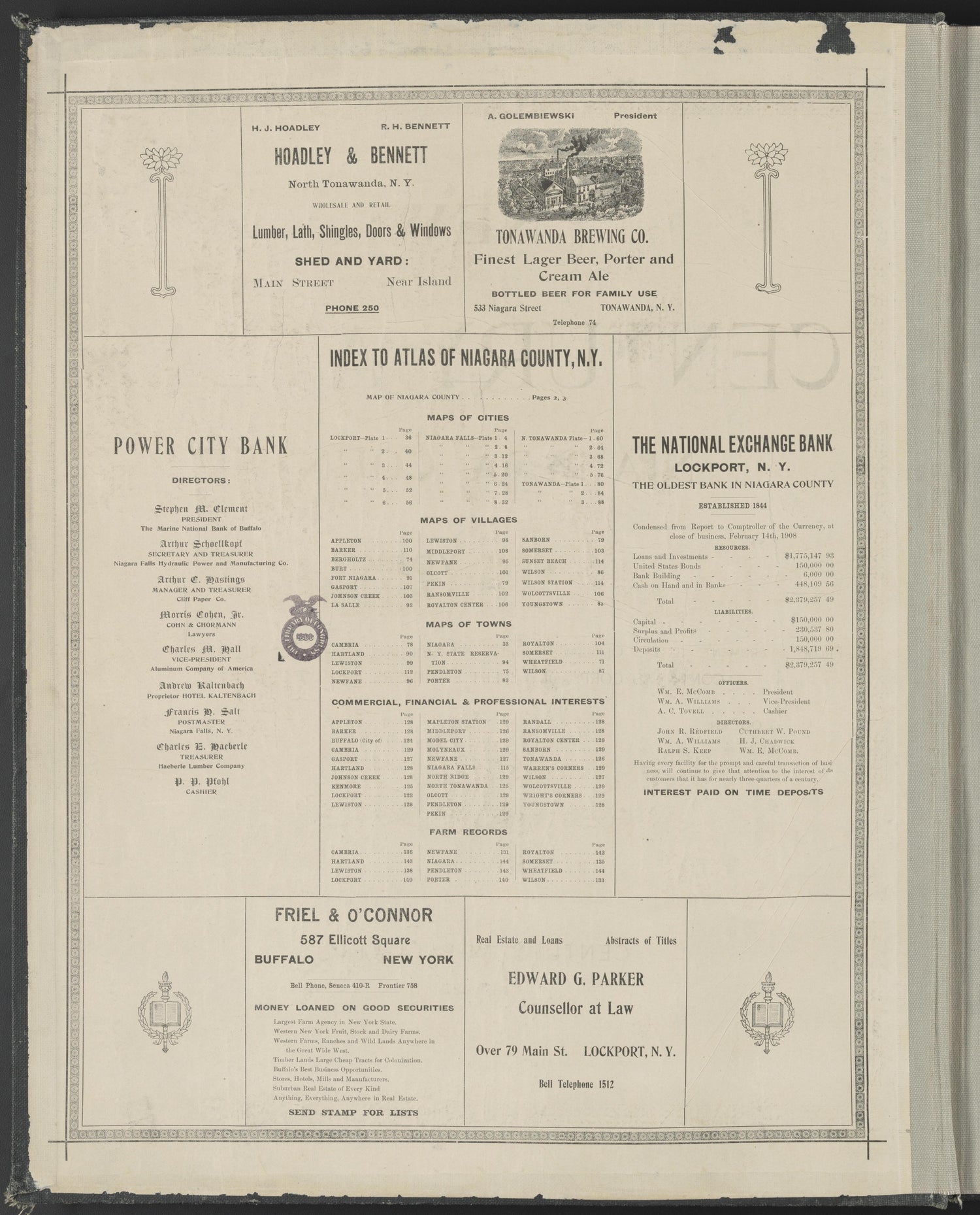 This old map of New York, New York (State), Niagara County,  was created by Century Map Company|Ogden, L. J. G.|Westgard, William in 1908