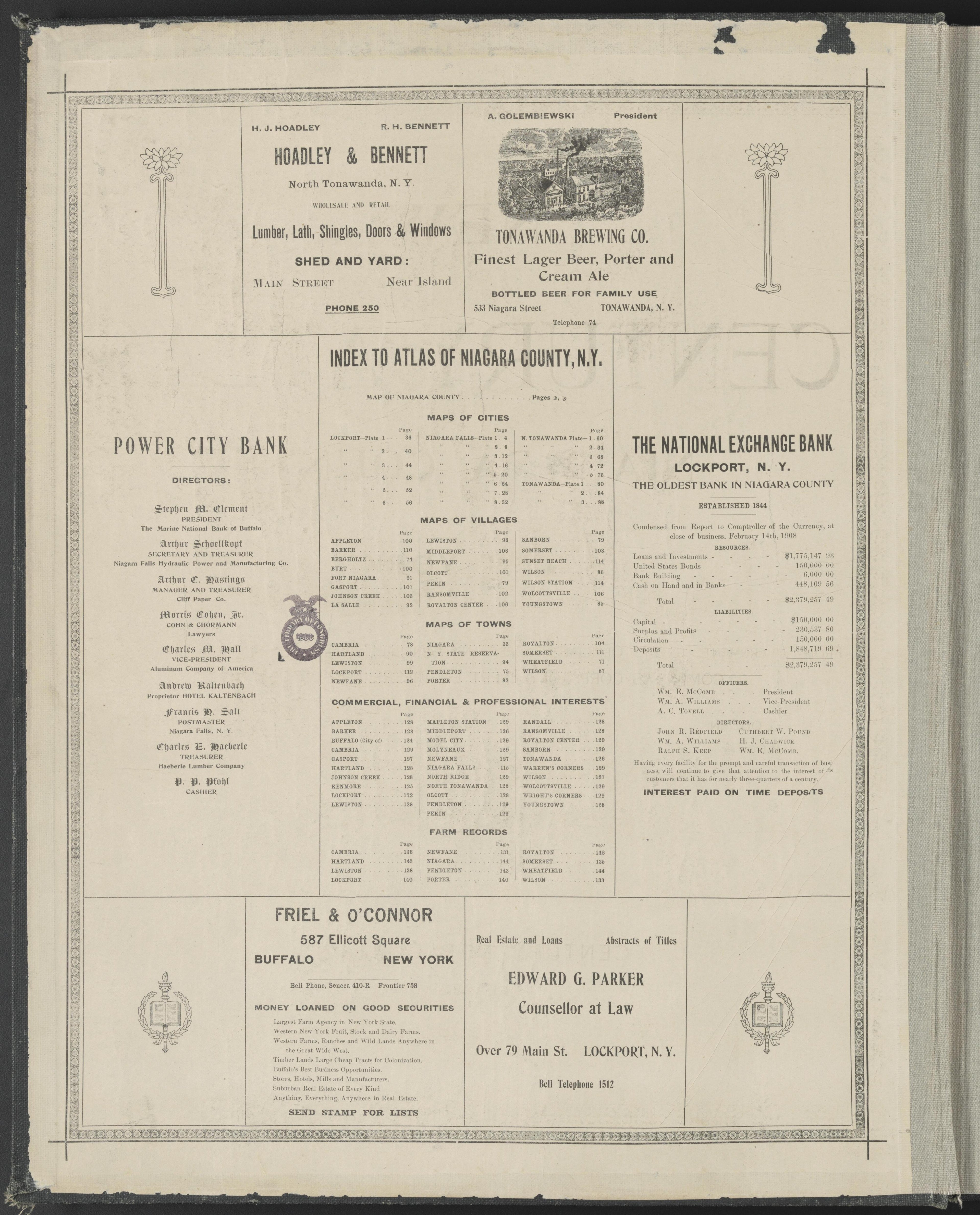 This old map of New York, New York (State), Niagara County,  was created by Century Map Company|Ogden, L. J. G.|Westgard, William in 1908