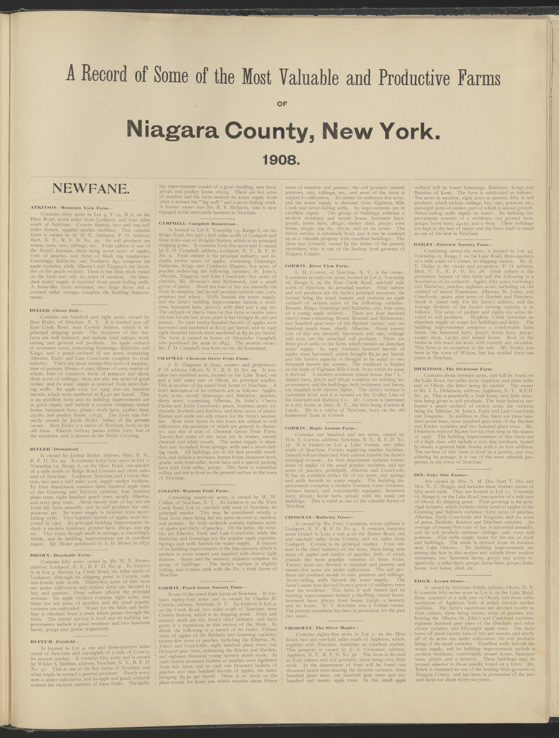This old map of New York, New York (State), Niagara County,  was created by Century Map Company|Ogden, L. J. G.|Westgard, William in 1908