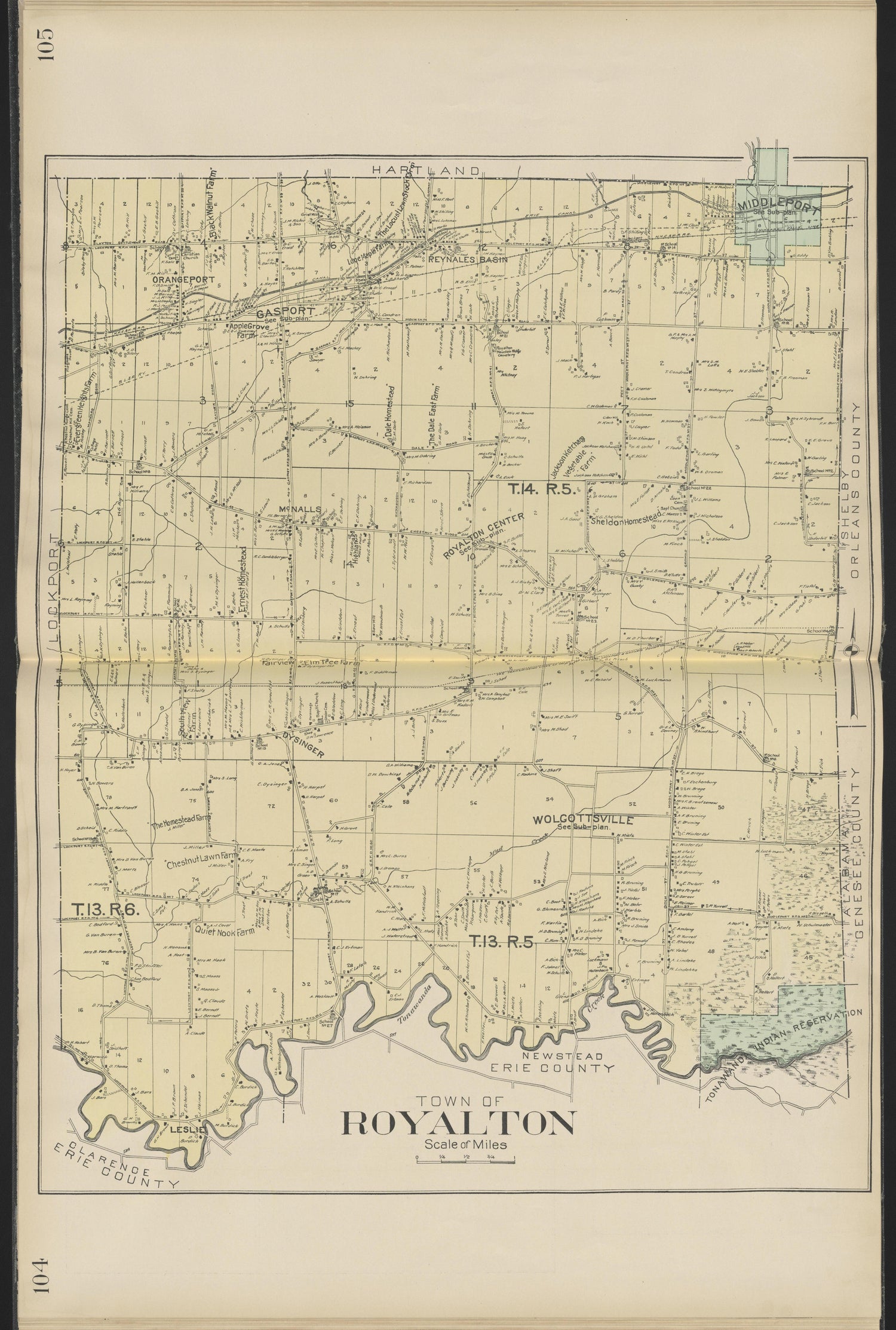 This old map of New York, New York (State), Niagara County,  was created by Century Map Company|Ogden, L. J. G.|Westgard, William in 1908