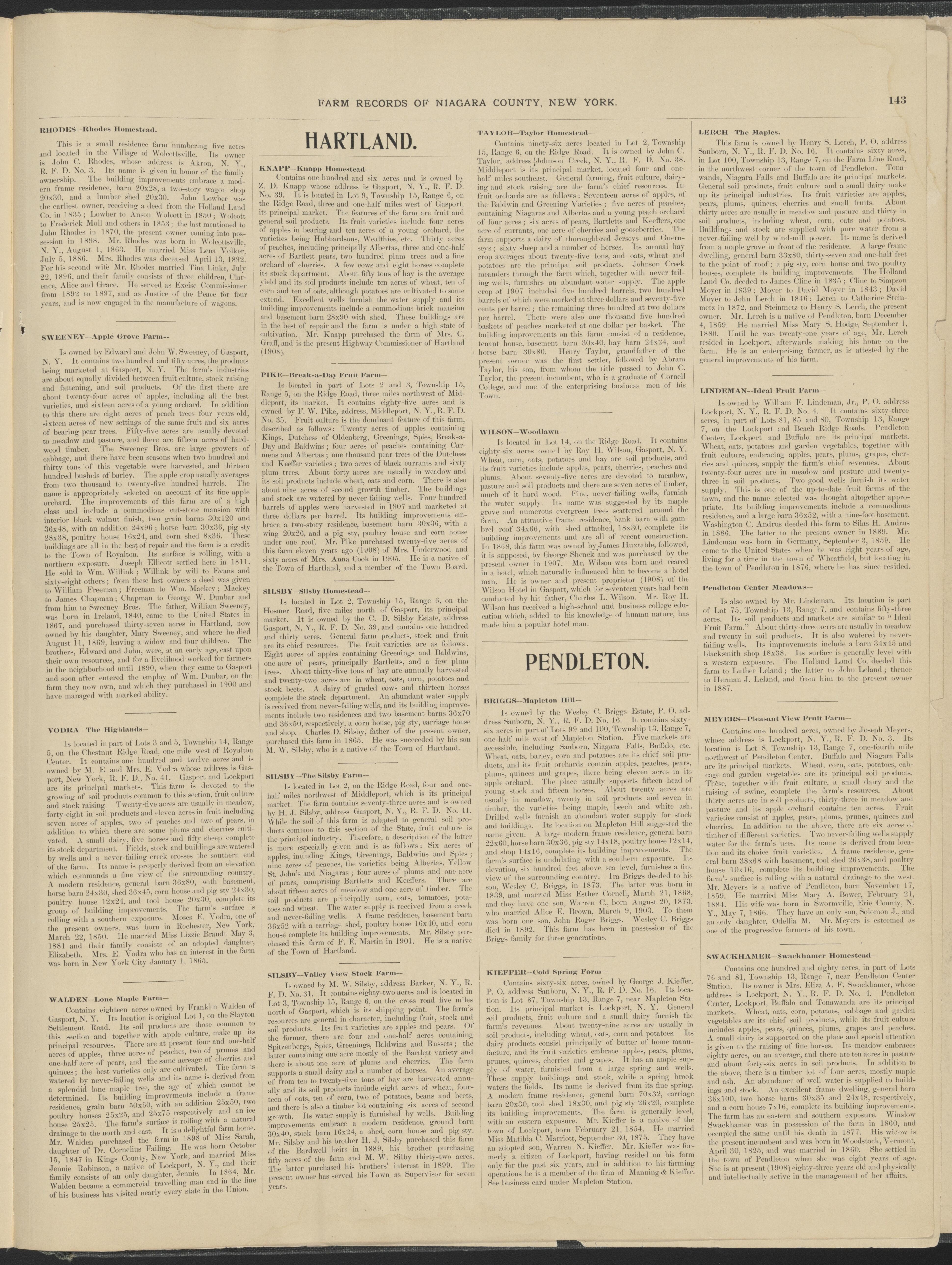 This old map of New York, New York (State), Niagara County,  was created by Century Map Company|Ogden, L. J. G.|Westgard, William in 1908