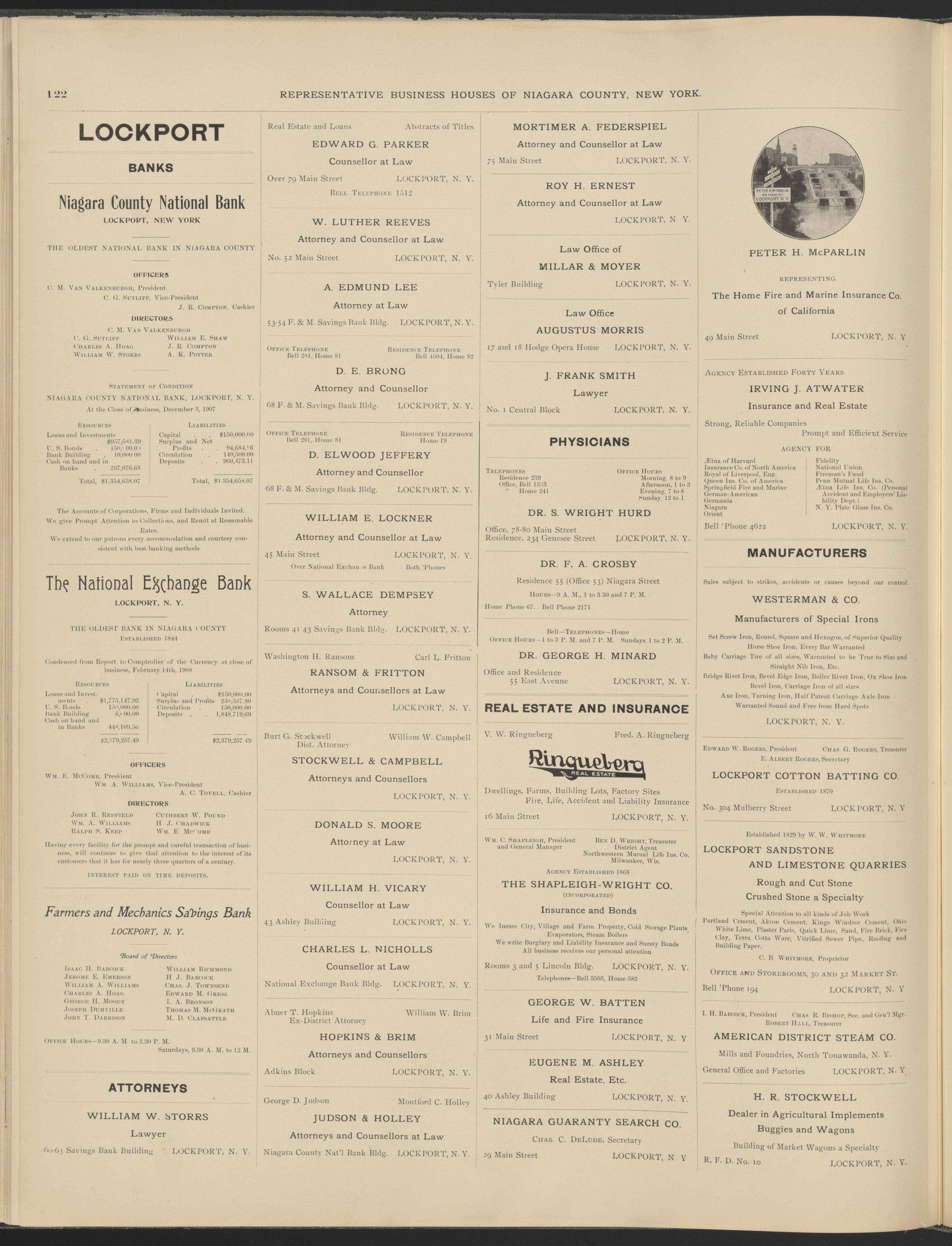 This old map of New York, New York (State), Niagara County,  was created by Century Map Company|Ogden, L. J. G.|Westgard, William in 1908