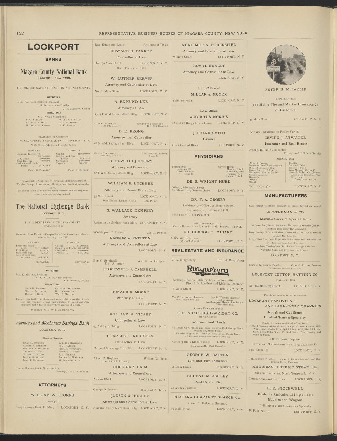This old map of New York, New York (State), Niagara County,  was created by Century Map Company|Ogden, L. J. G.|Westgard, William in 1908