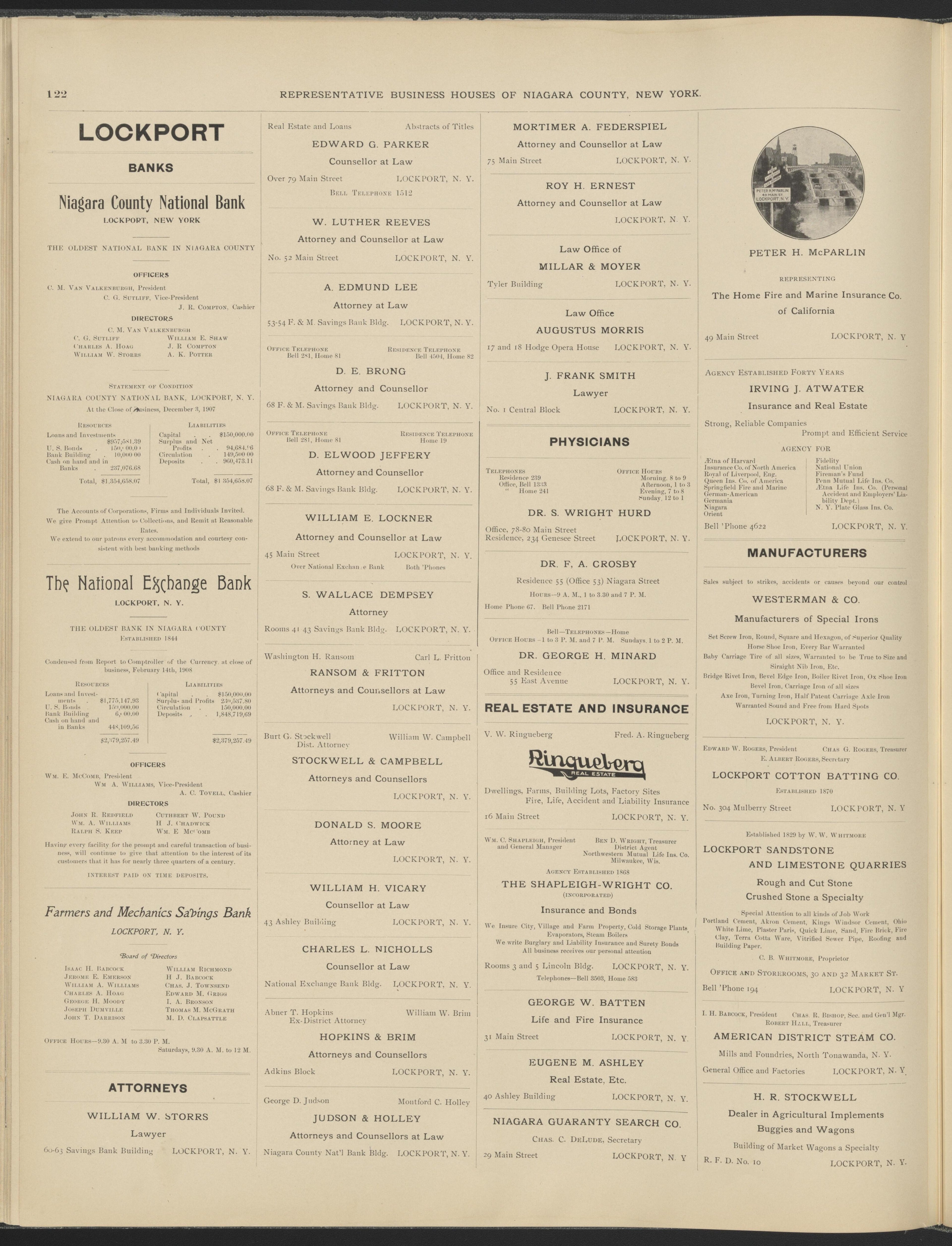 This old map of New York, New York (State), Niagara County,  was created by Century Map Company|Ogden, L. J. G.|Westgard, William in 1908