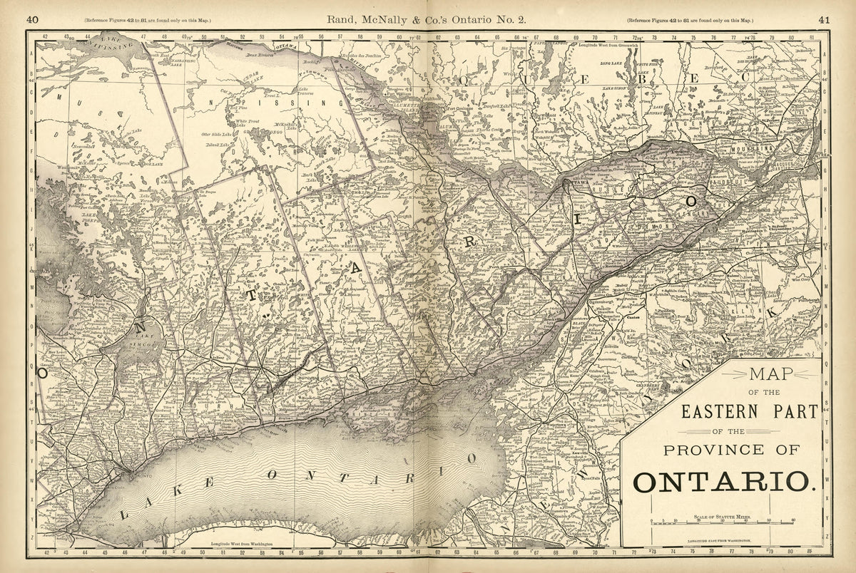 Map of the Eastern Part of the Province of Ontario from Rand McNally &amp; Co&