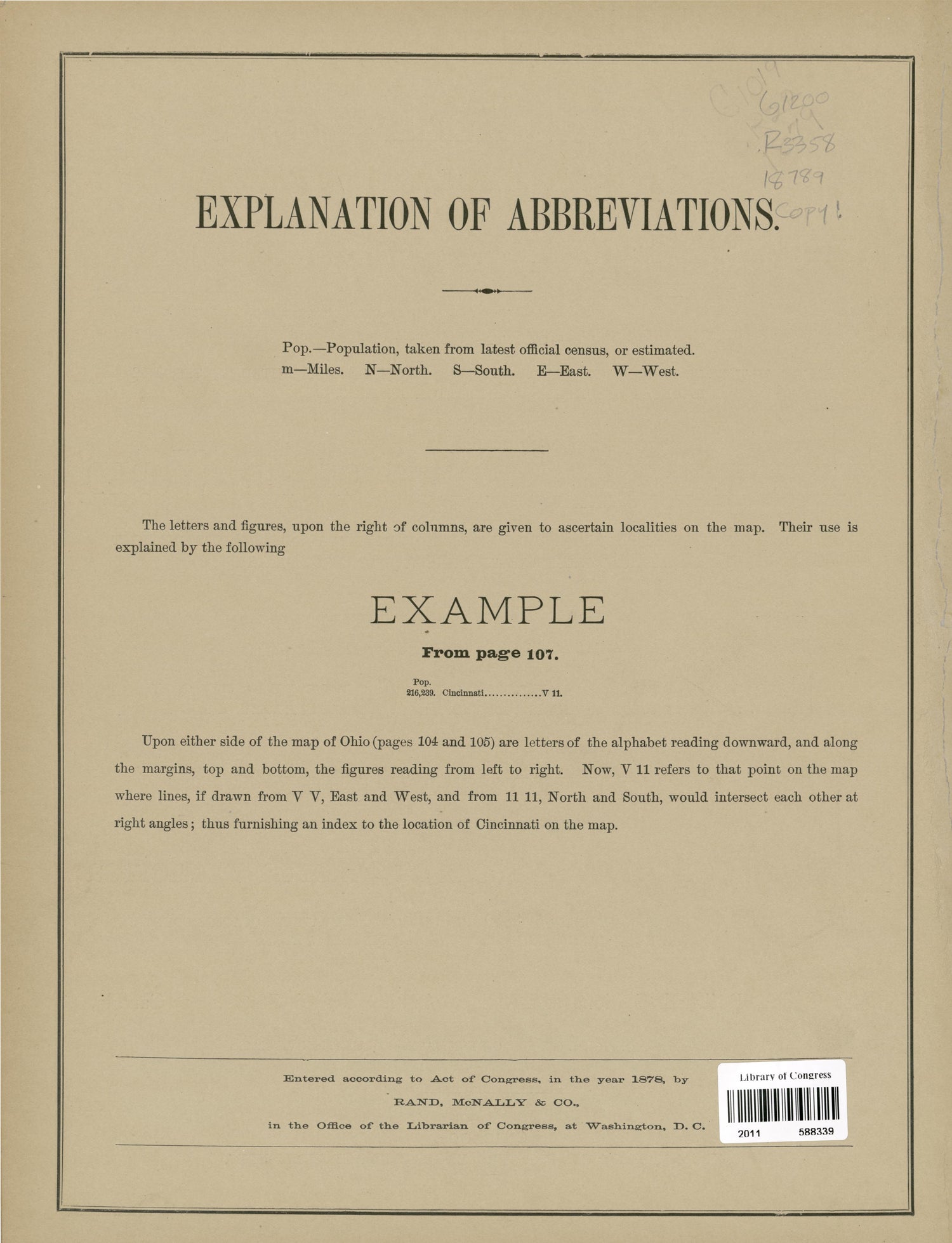 Explanation of Abbreviations from Rand McNally &amp; Co&