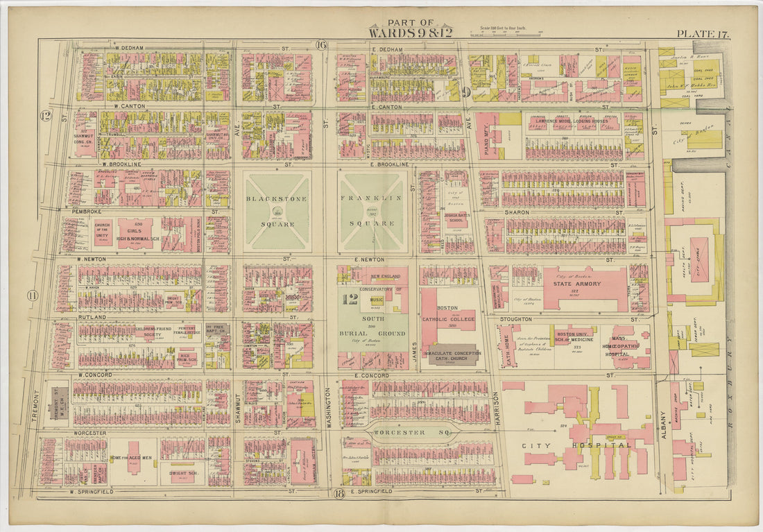 This old map of Boston, Massachusetts, Roxbury, , West Roxbury was created by Bromley, George Washington|Bromley, Walter Scott|G.W. Bromley &amp; Co in 1895