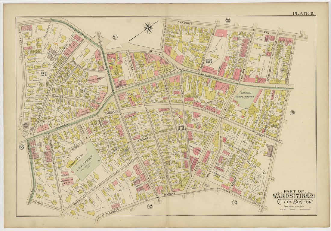This old map of Boston, Massachusetts, Roxbury, , West Roxbury was created by Bromley, George Washington|Bromley, Walter Scott|G.W. Bromley &amp; Co in 1895