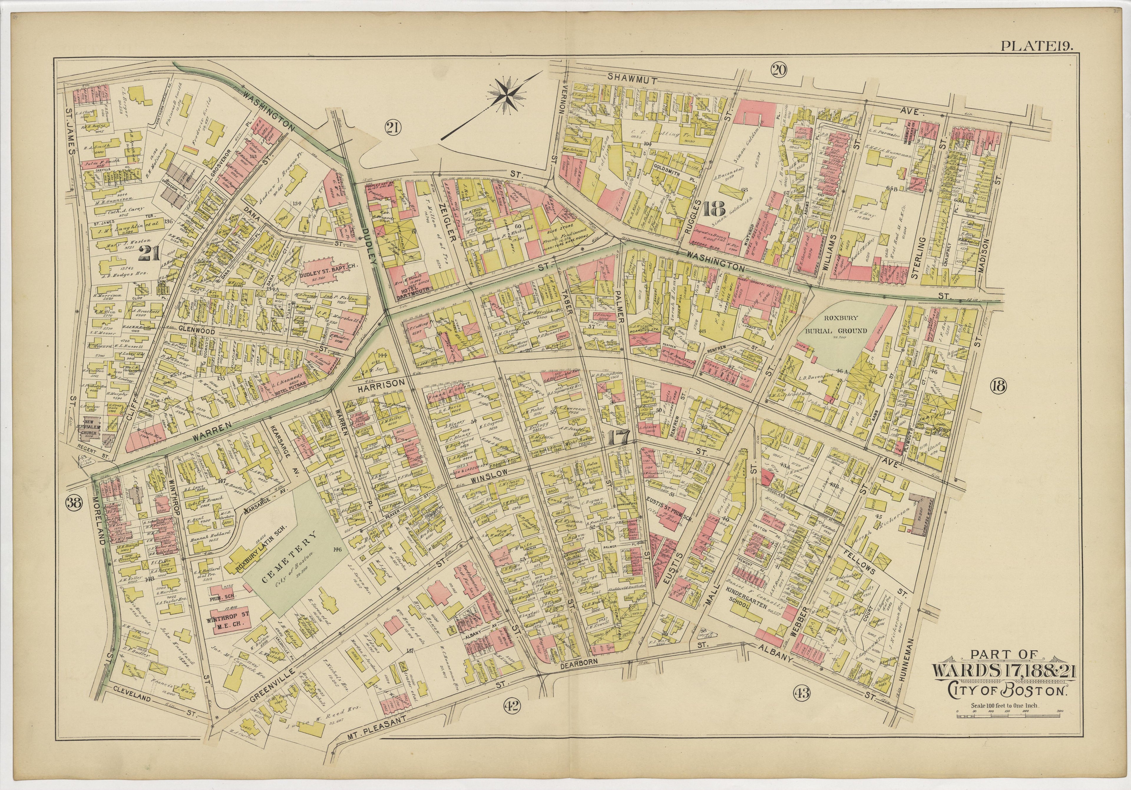 This old map of Boston, Massachusetts, Roxbury, , West Roxbury was created by Bromley, George Washington|Bromley, Walter Scott|G.W. Bromley &amp; Co in 1895