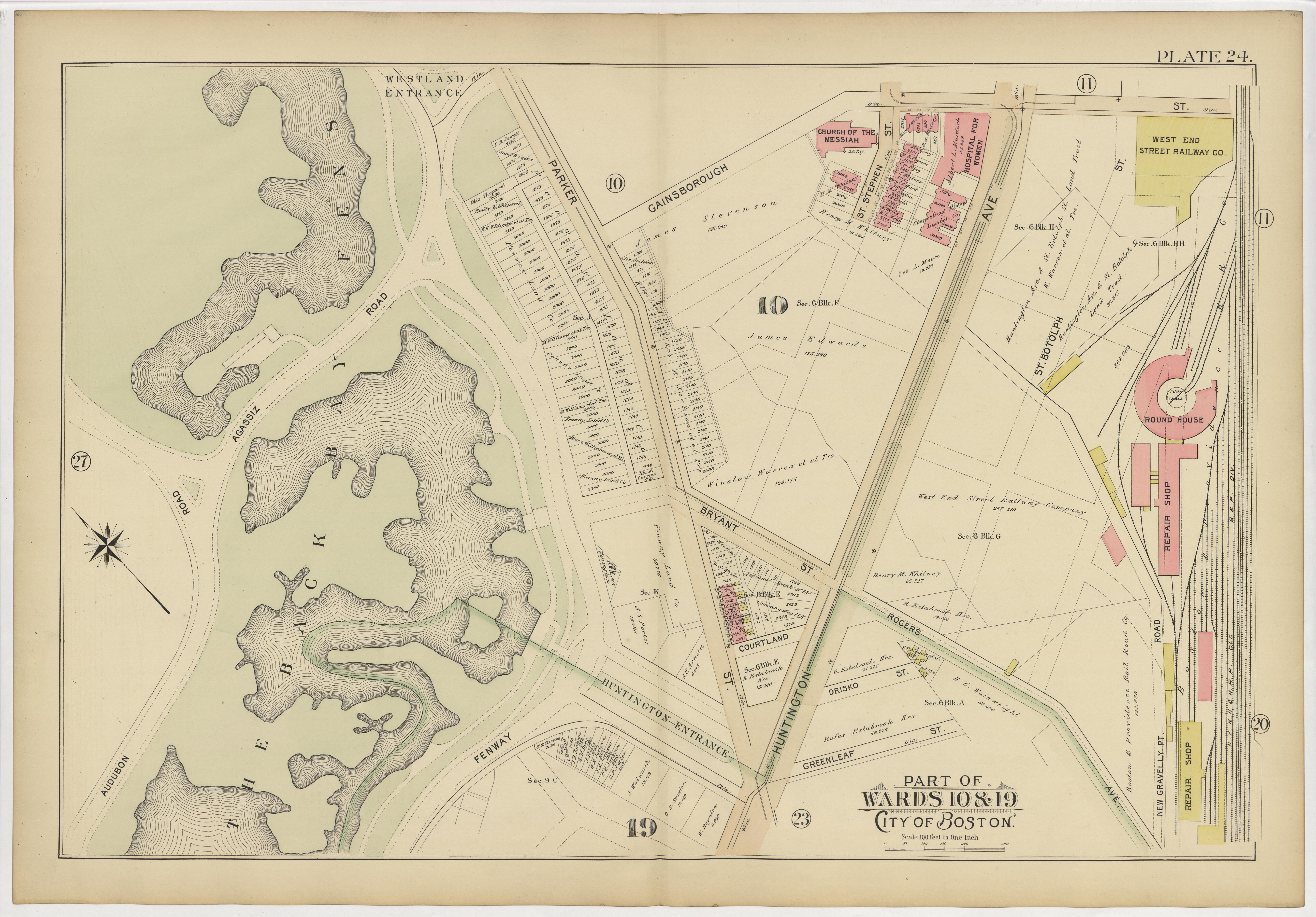 This old map of Boston, Massachusetts, Roxbury, , West Roxbury was created by Bromley, George Washington|Bromley, Walter Scott|G.W. Bromley &amp; Co in 1895