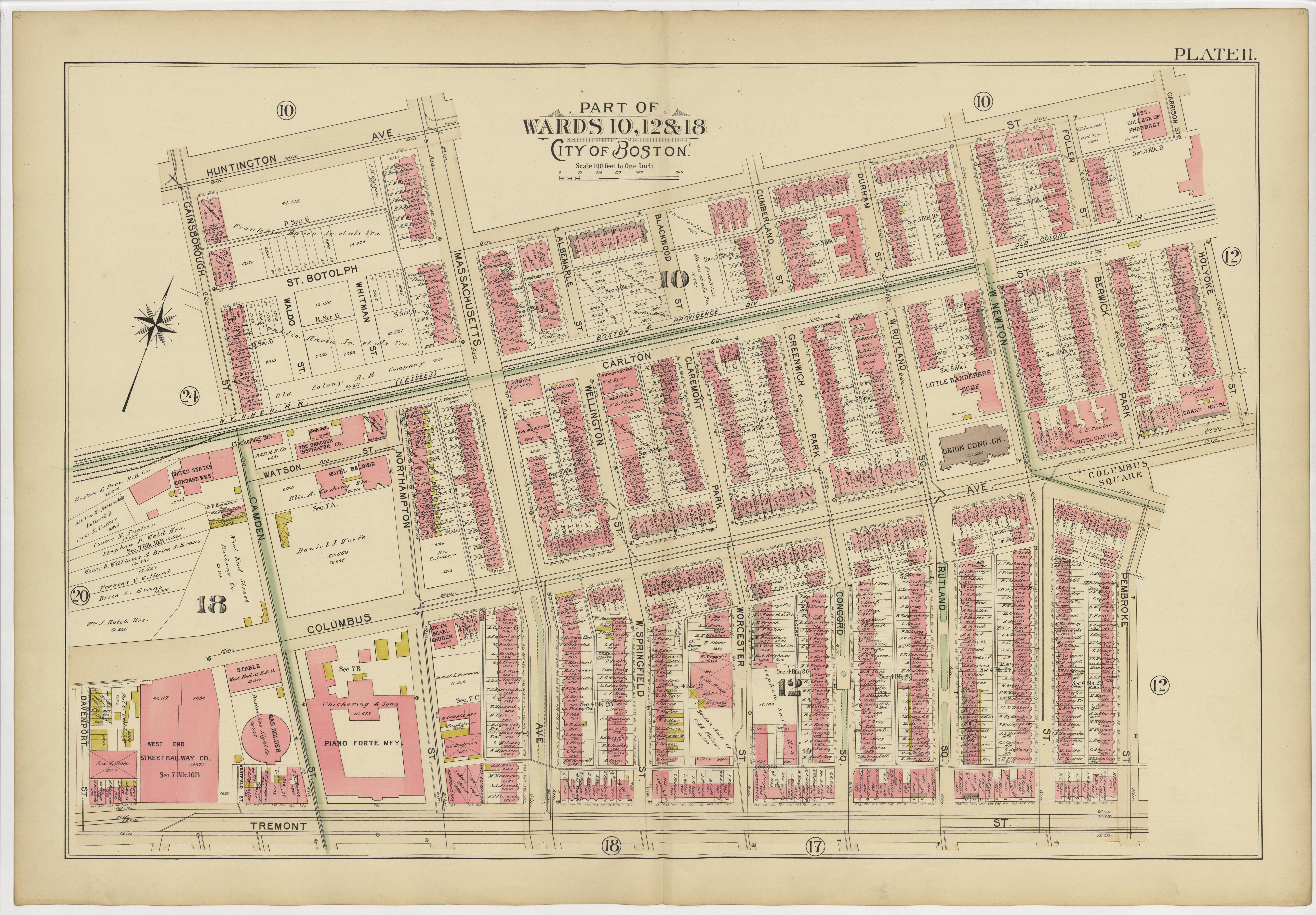 This old map of Boston, Massachusetts, Roxbury, , West Roxbury was created by Bromley, George Washington|Bromley, Walter Scott|G.W. Bromley &amp; Co in 1895