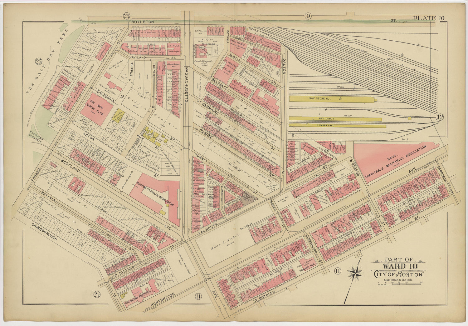 This old map of Boston, Massachusetts, Roxbury, , West Roxbury was created by Bromley, George Washington|Bromley, Walter Scott|G.W. Bromley &amp; Co in 1895