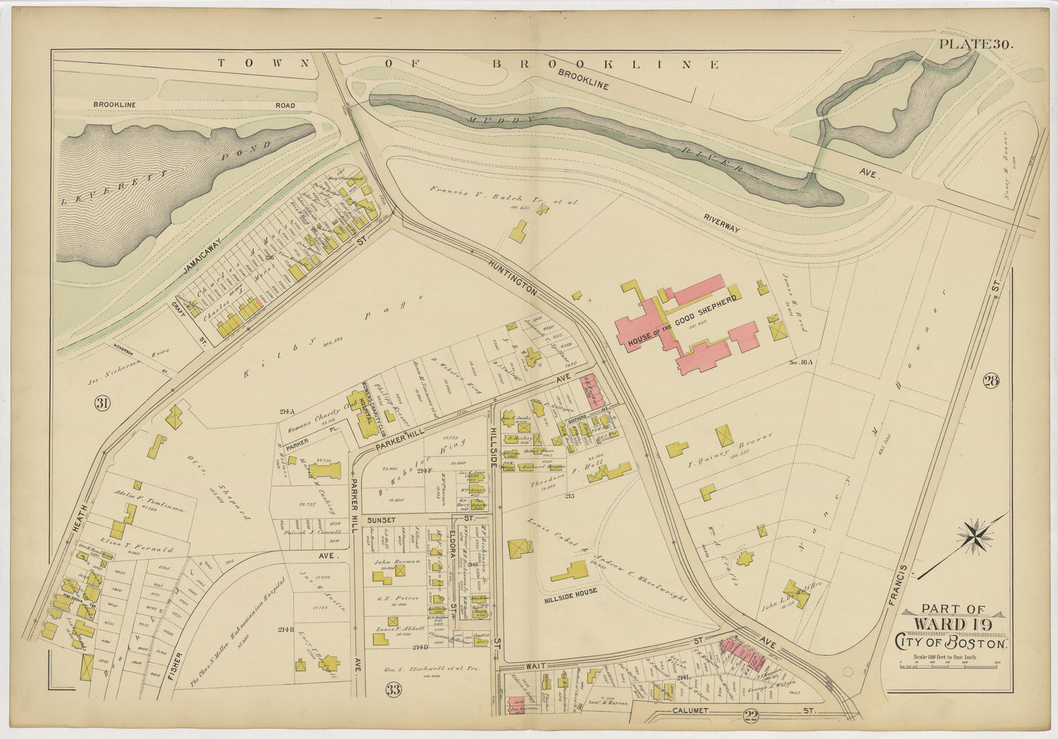 This old map of Boston, Massachusetts, Roxbury, , West Roxbury was created by Bromley, George Washington|Bromley, Walter Scott|G.W. Bromley &amp; Co in 1895