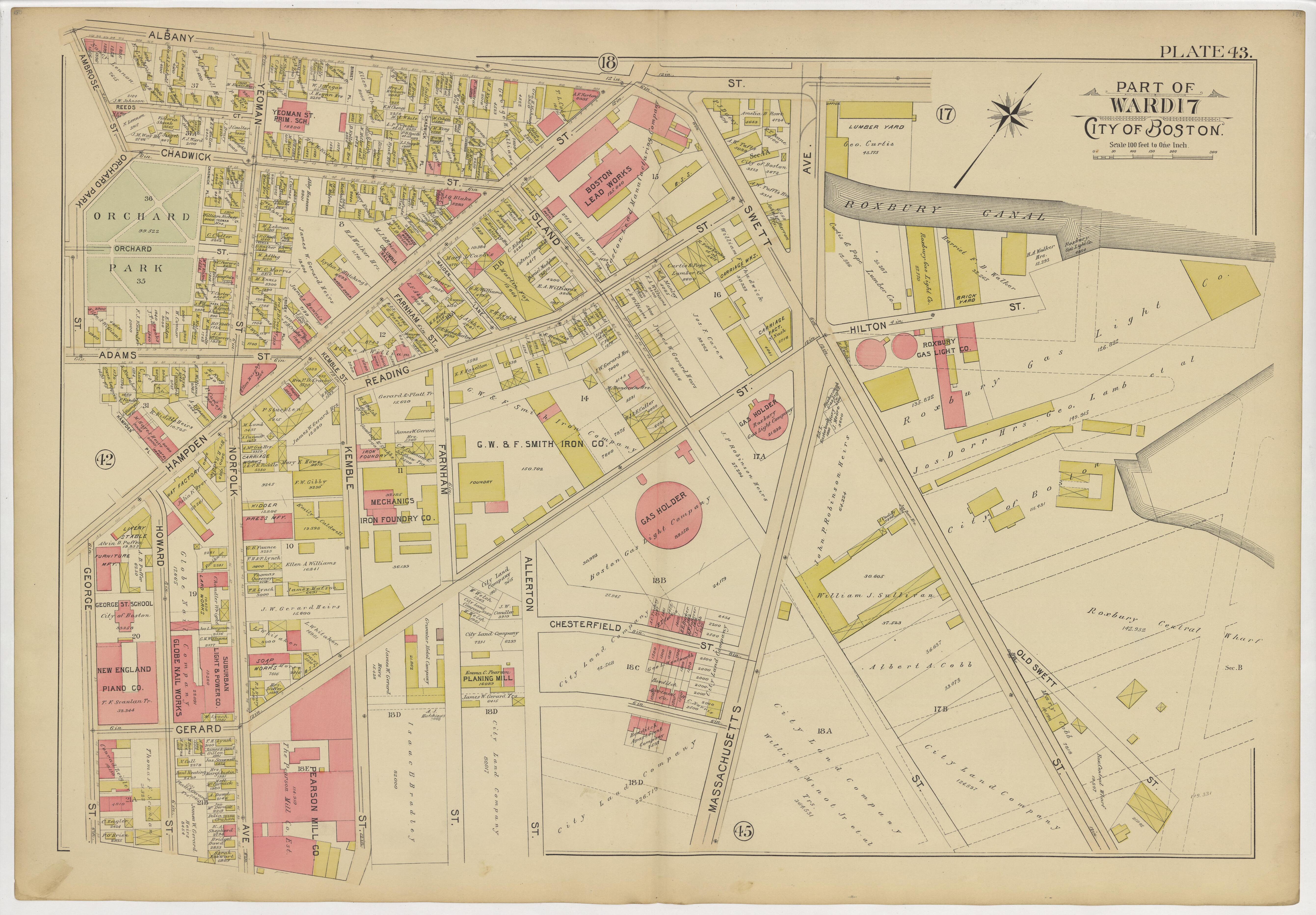 This old map of Boston, Massachusetts, Roxbury, , West Roxbury was created by Bromley, George Washington|Bromley, Walter Scott|G.W. Bromley &amp; Co in 1895