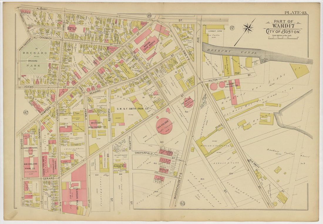This old map of Boston, Massachusetts, Roxbury, , West Roxbury was created by Bromley, George Washington|Bromley, Walter Scott|G.W. Bromley &amp; Co in 1895
