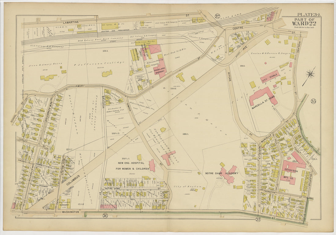 This old map of Boston, Massachusetts, Roxbury, , West Roxbury was created by Bromley, George Washington|Bromley, Walter Scott|G.W. Bromley &amp; Co in 1895