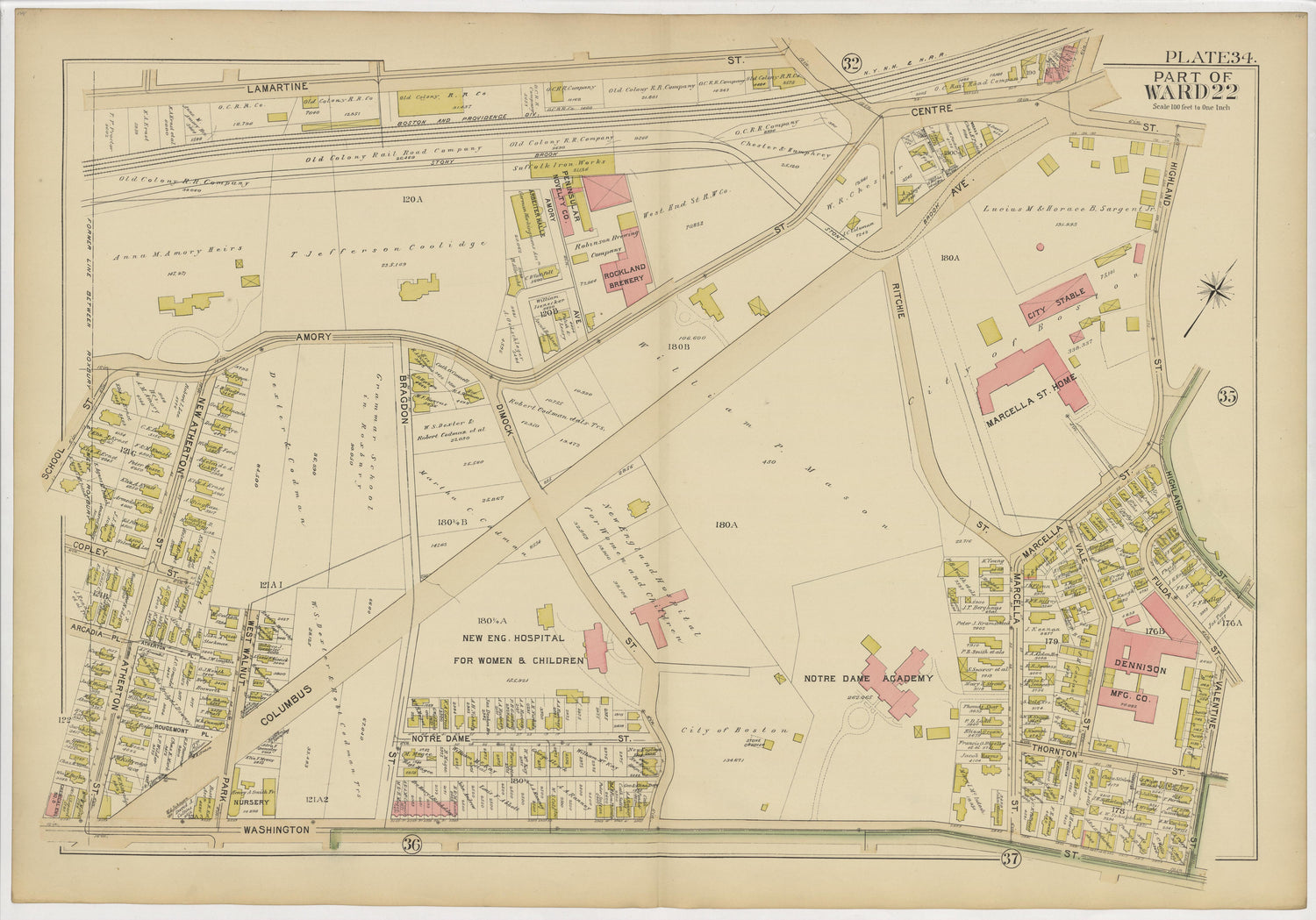 This old map of Boston, Massachusetts, Roxbury, , West Roxbury was created by Bromley, George Washington|Bromley, Walter Scott|G.W. Bromley &amp; Co in 1895