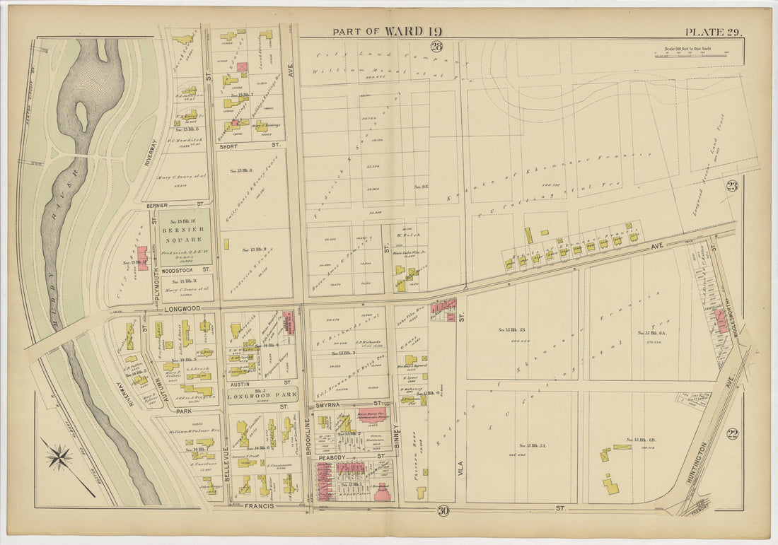 This old map of Boston, Massachusetts, Roxbury, , West Roxbury was created by Bromley, George Washington|Bromley, Walter Scott|G.W. Bromley &amp; Co in 1895
