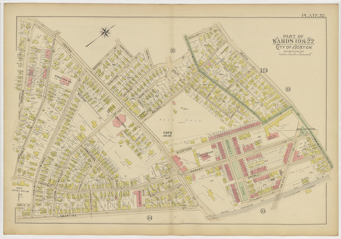 This old map of Boston, Massachusetts, Roxbury, , West Roxbury was created by Bromley, George Washington|Bromley, Walter Scott|G.W. Bromley &amp; Co in 1895
