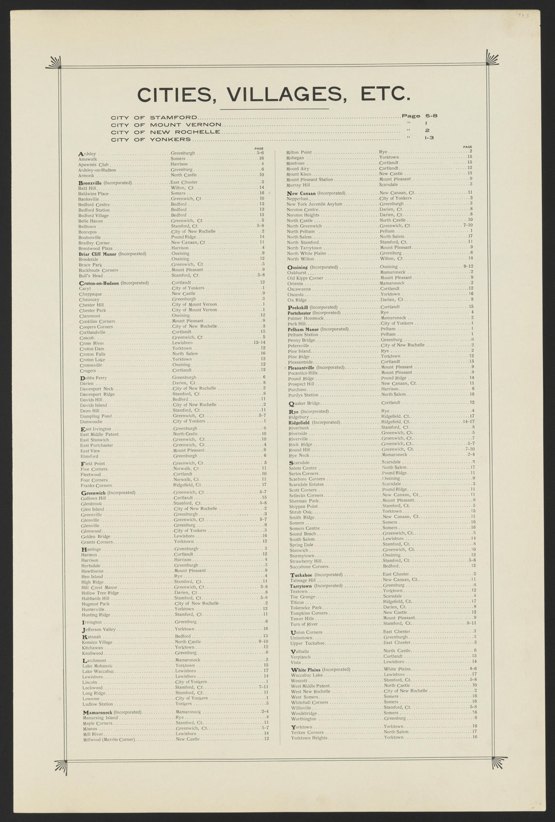 This old map of Connecticut, New York, , Westchester County was created by Hyde, E. Belcher in 1908