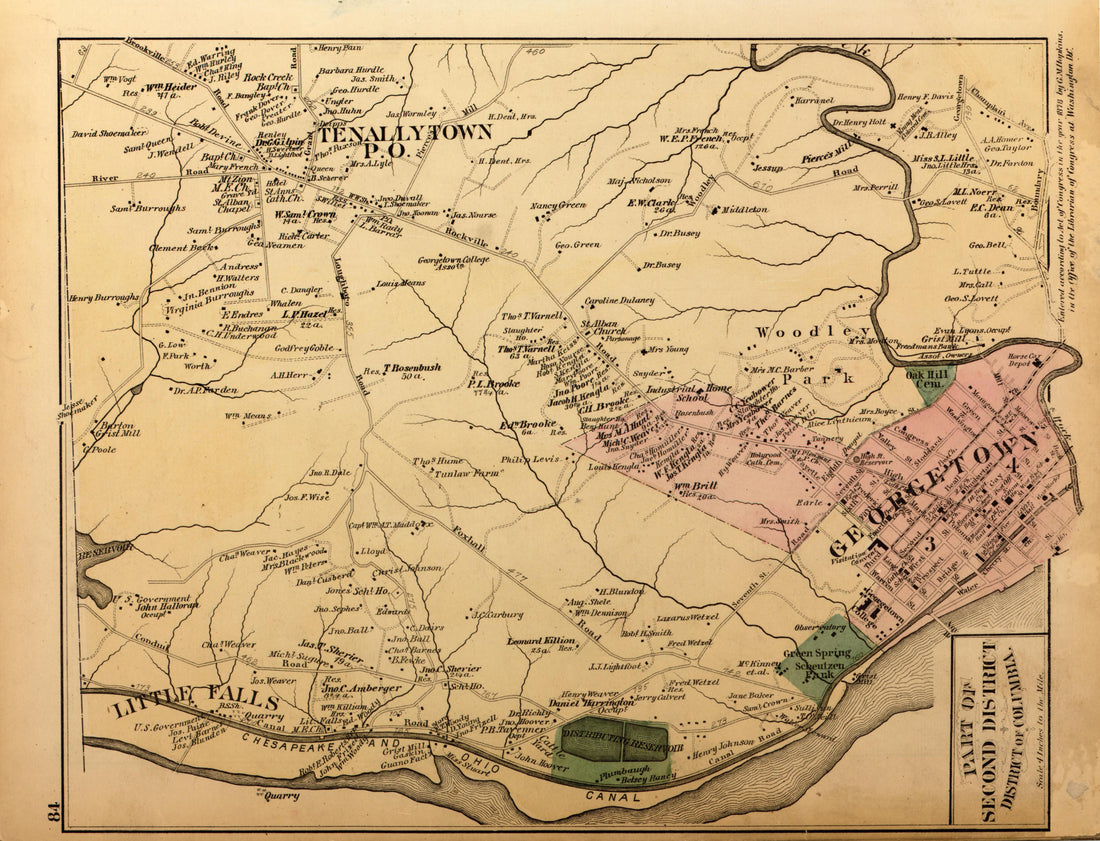 Part of Second Dist.of District of Columbia from Atlas of Fifteen Miles Around Washington, Including the County of Montgomery, Maryland 1879 by Relic Map Company
