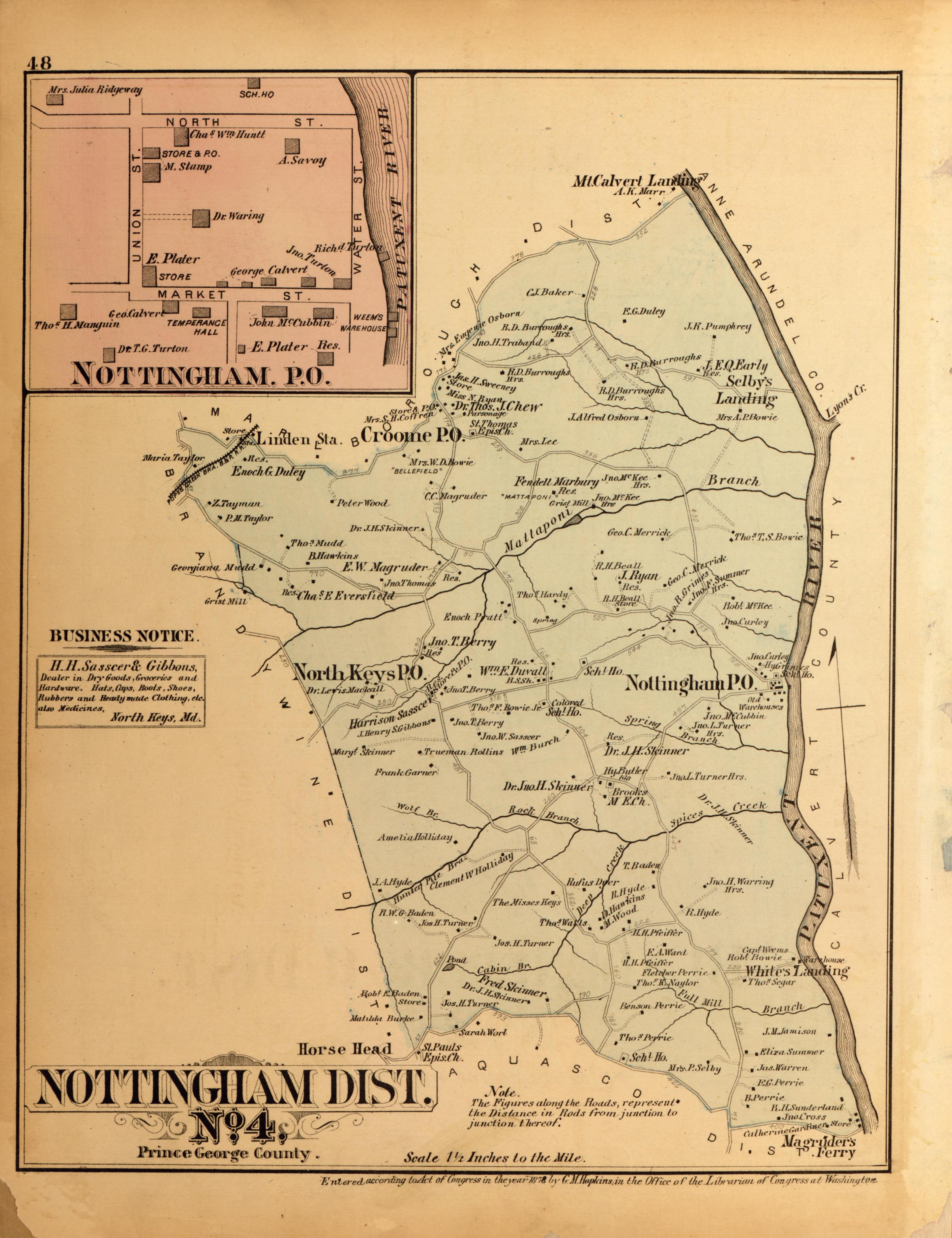 Nottingham Dist. No. 4 from Atlas of Fifteen Miles Around Washington, Including the County of Montgomery, Maryland 1879 by Relic Map Company