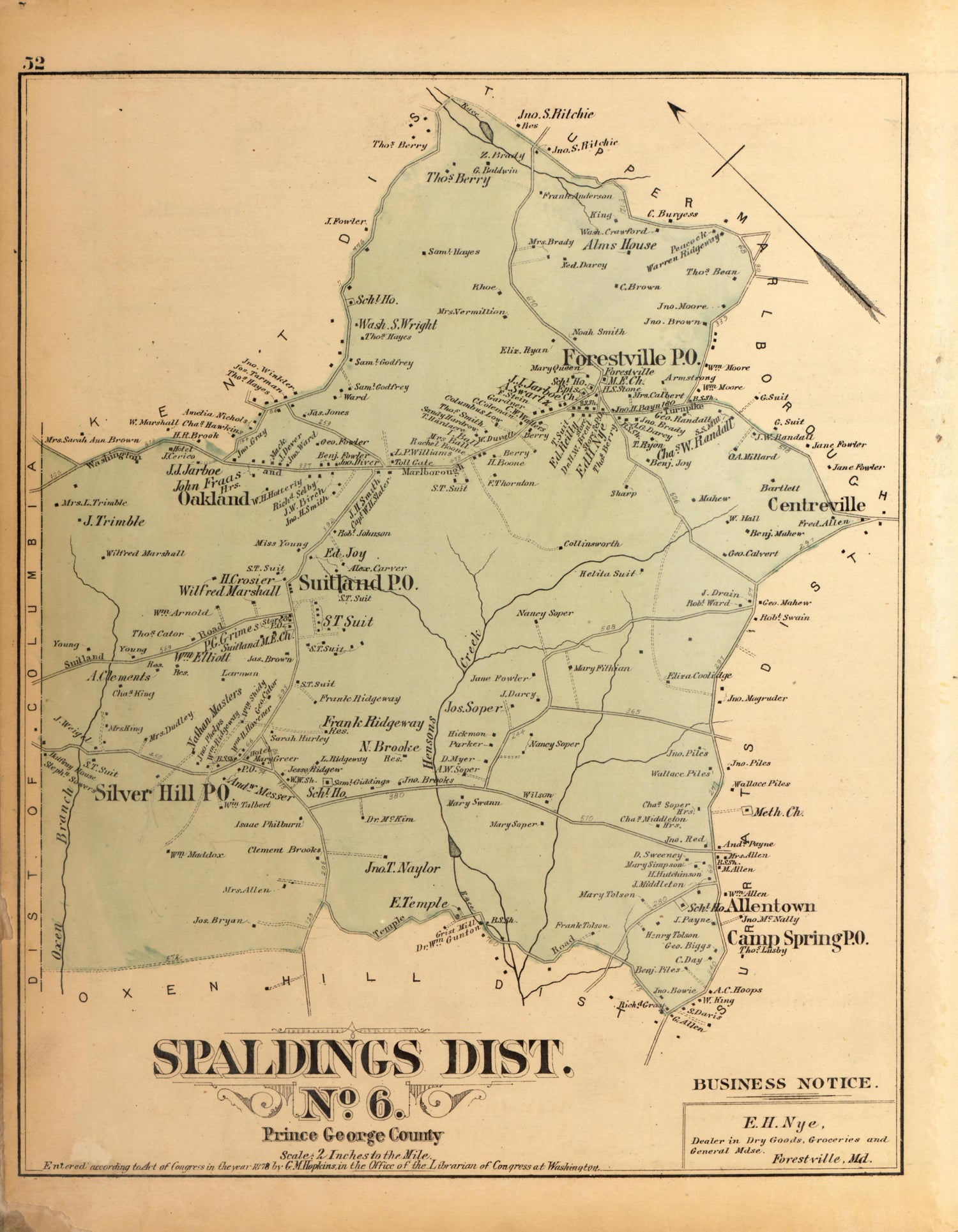 Spaldings Dist. No. 6 from Atlas of Fifteen Miles Around Washington, Including the County of Montgomery, Maryland 1879 by Relic Map Company