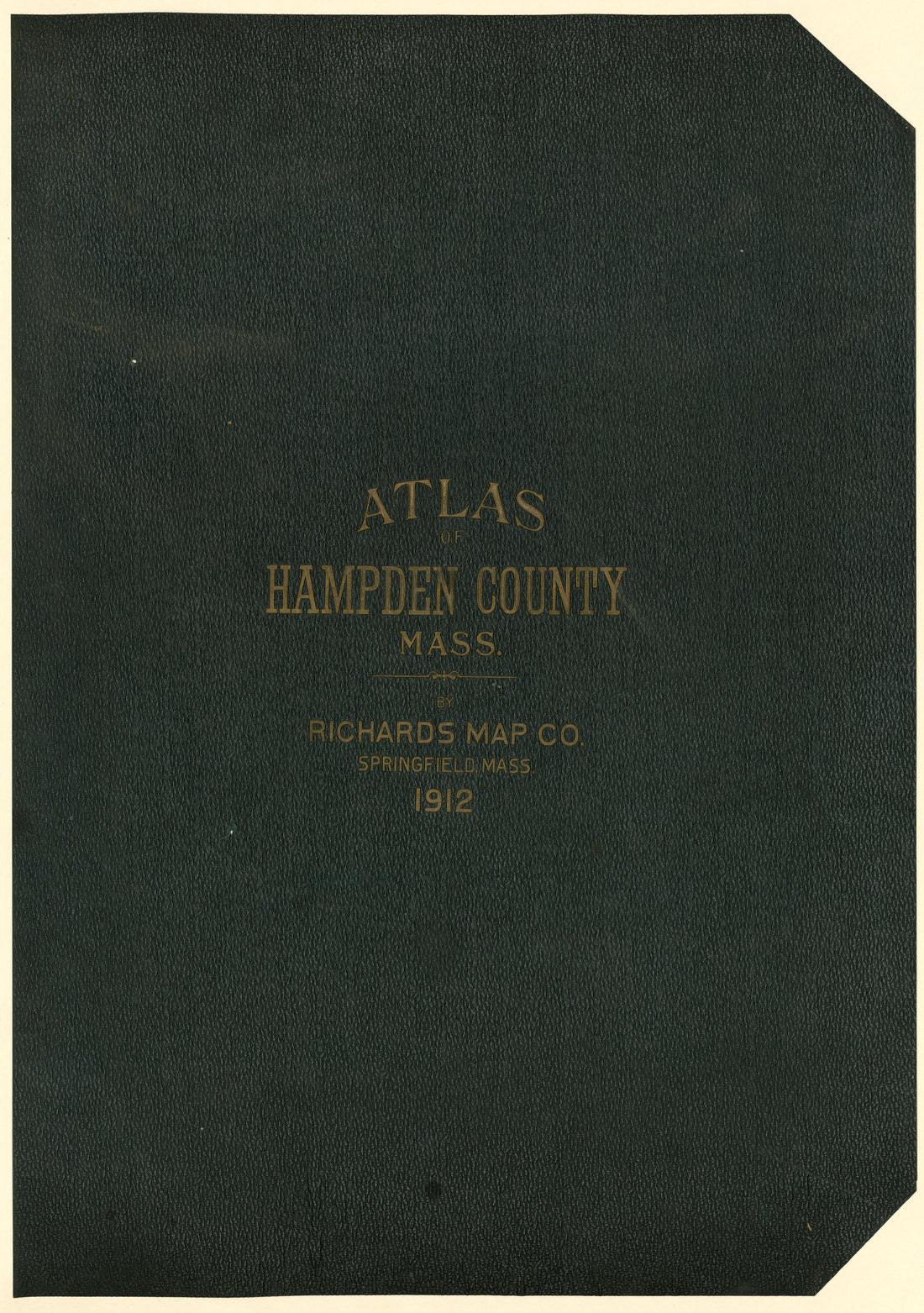 Atlas of Hampden County, Mass. - by Richards Map County, Springfield, Mass. 1912 from Richards Standard Atlas of Hampden County, Massachusetts : Based Upon, and Carefully Compiled From, the Official Plans, Surveys and Records of the City Engineers, As... by Relic Map Company
