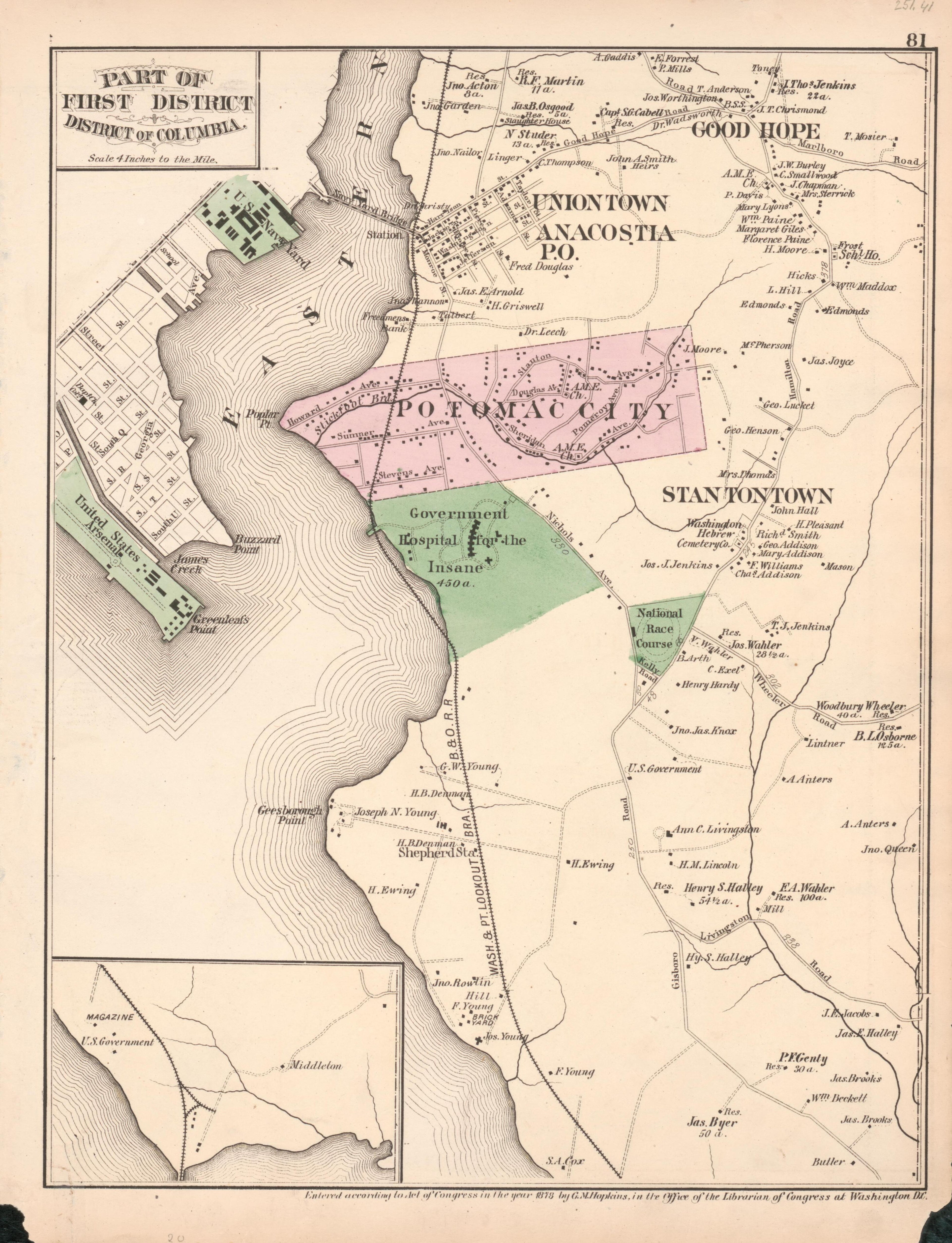This old map of District of Columbia, Fairfax County, Maryland, Prince Georges County, , Virginia, Washington, Washington Metropolitan Area was created by Hopkins, Griffith Morgan in 1878