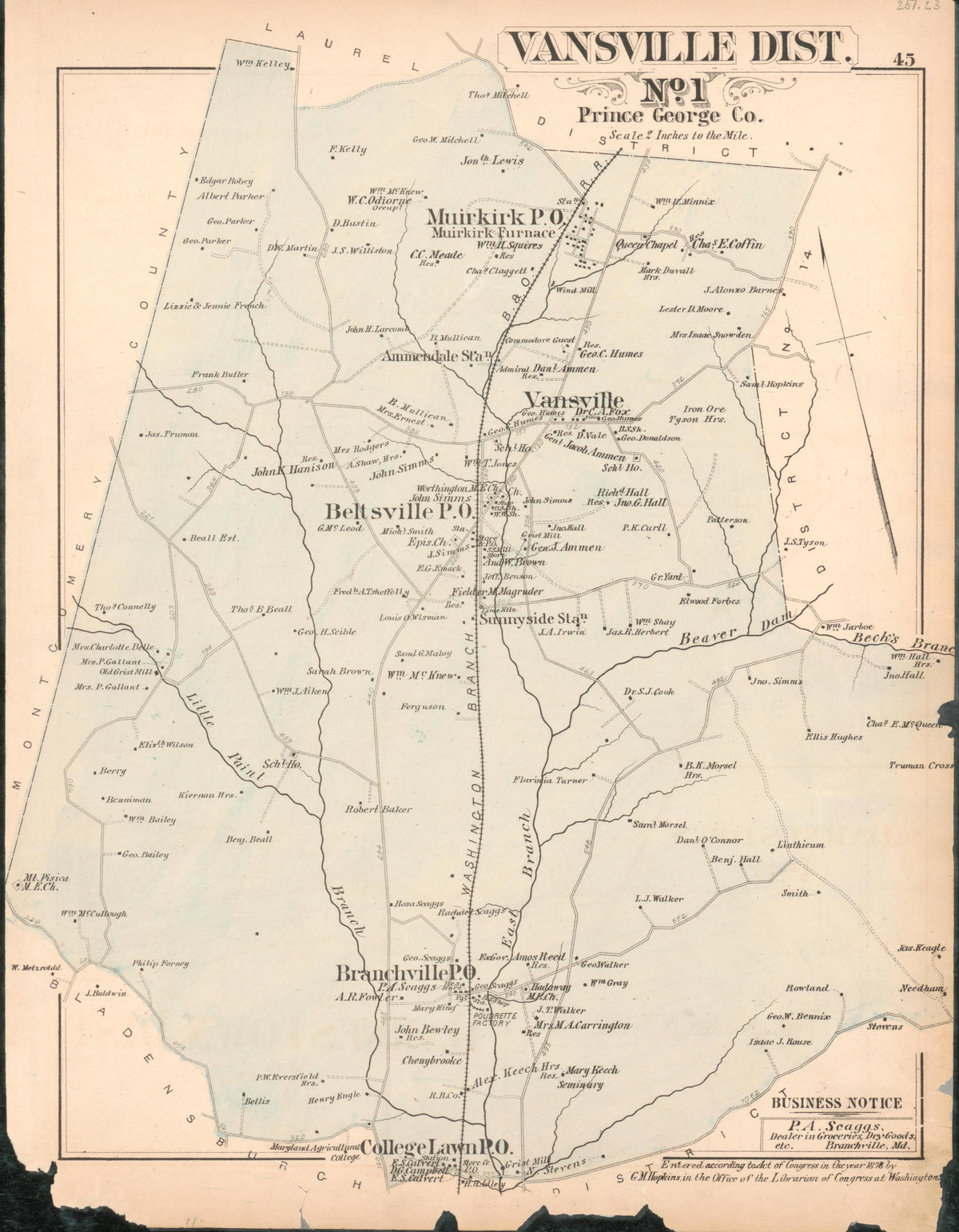 Image 27 of Atlas of Fifteen Miles Around Washington, Including the County of Prince George, Maryland from Atlas of Fifteen Miles Around Washington, Including the County of Prince George, Maryland 1878 by Relic Map Company