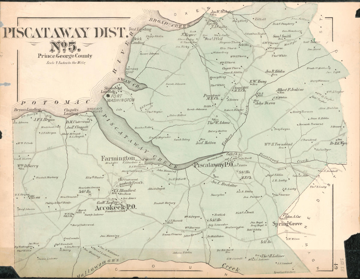 Image 30 of Atlas of Fifteen Miles Around Washington, Including the County of Prince George, Maryland from Atlas of Fifteen Miles Around Washington, Including the County of Prince George, Maryland 1878 by Relic Map Company