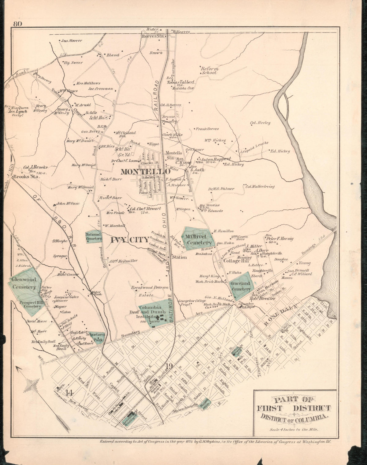 Image 53 of Atlas of Fifteen Miles Around Washington, Including the County of Prince George, Maryland from Atlas of Fifteen Miles Around Washington, Including the County of Prince George, Maryland 1878 by Relic Map Company