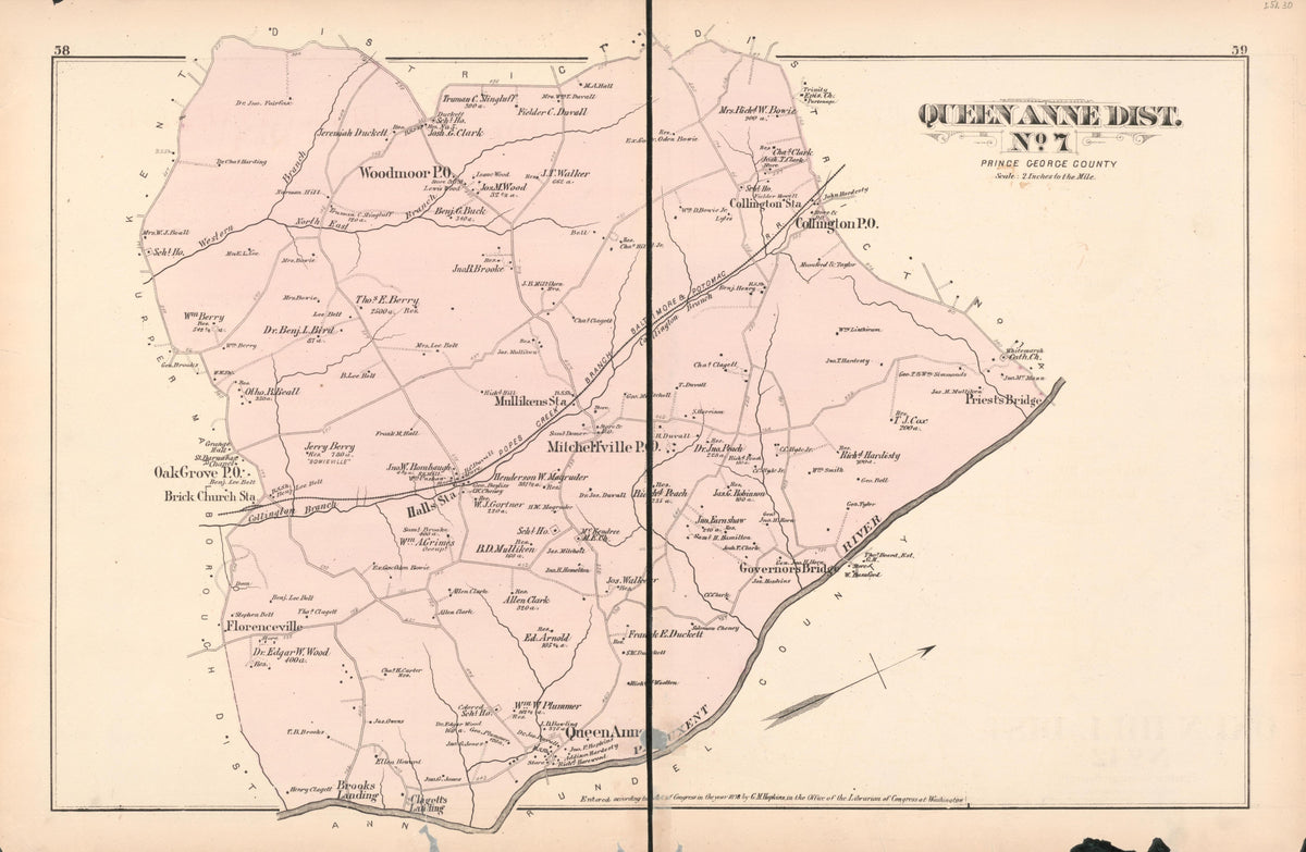 Image 37 of Atlas of Fifteen Miles Around Washington, Including the County of Prince George, Maryland from Atlas of Fifteen Miles Around Washington, Including the County of Prince George, Maryland 1878 by Relic Map Company