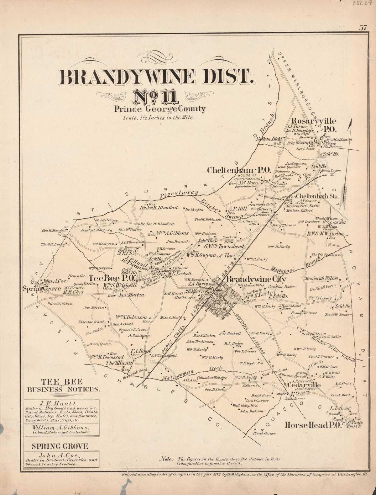 Image 36 of Atlas of Fifteen Miles Around Washington, Including the County of Prince George, Maryland from Atlas of Fifteen Miles Around Washington, Including the County of Prince George, Maryland 1878 by Relic Map Company