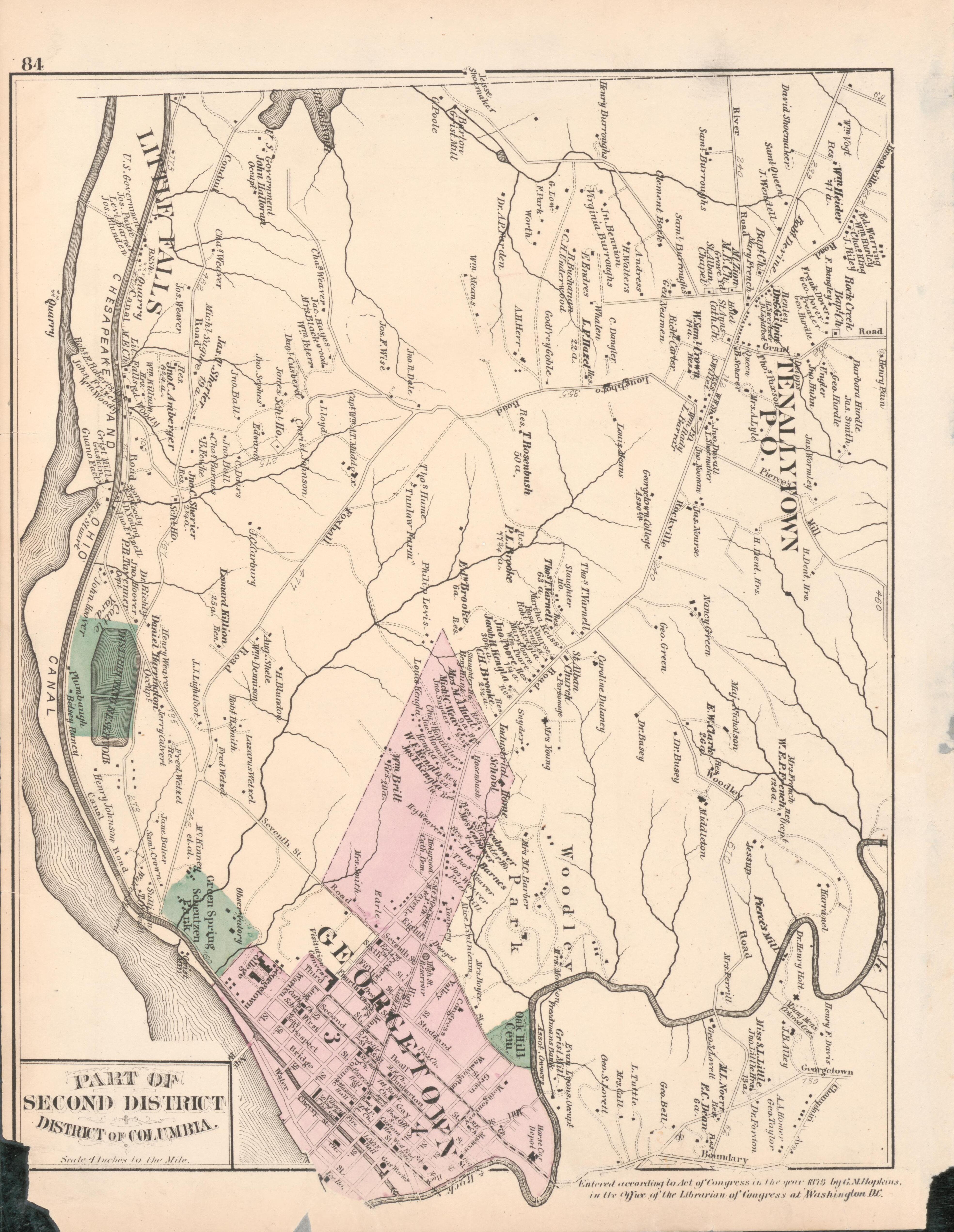 This old map of District of Columbia, Fairfax County, Maryland, Prince Georges County, , Virginia, Washington, Washington Metropolitan Area was created by Hopkins, Griffith Morgan in 1878