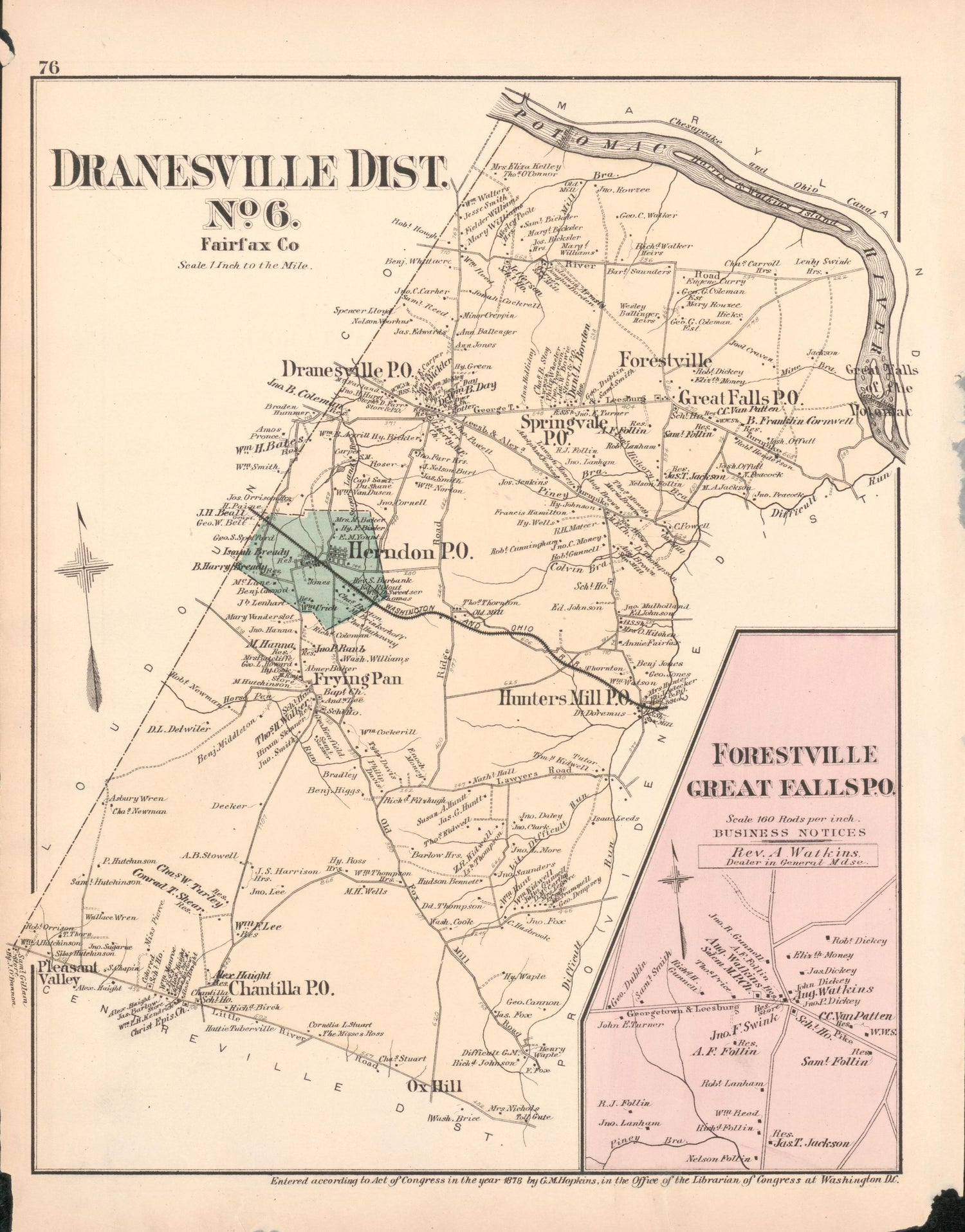 This old map of District of Columbia, Fairfax County, Maryland, Prince Georges County, , Virginia, Washington, Washington Metropolitan Area was created by Hopkins, Griffith Morgan in 1878