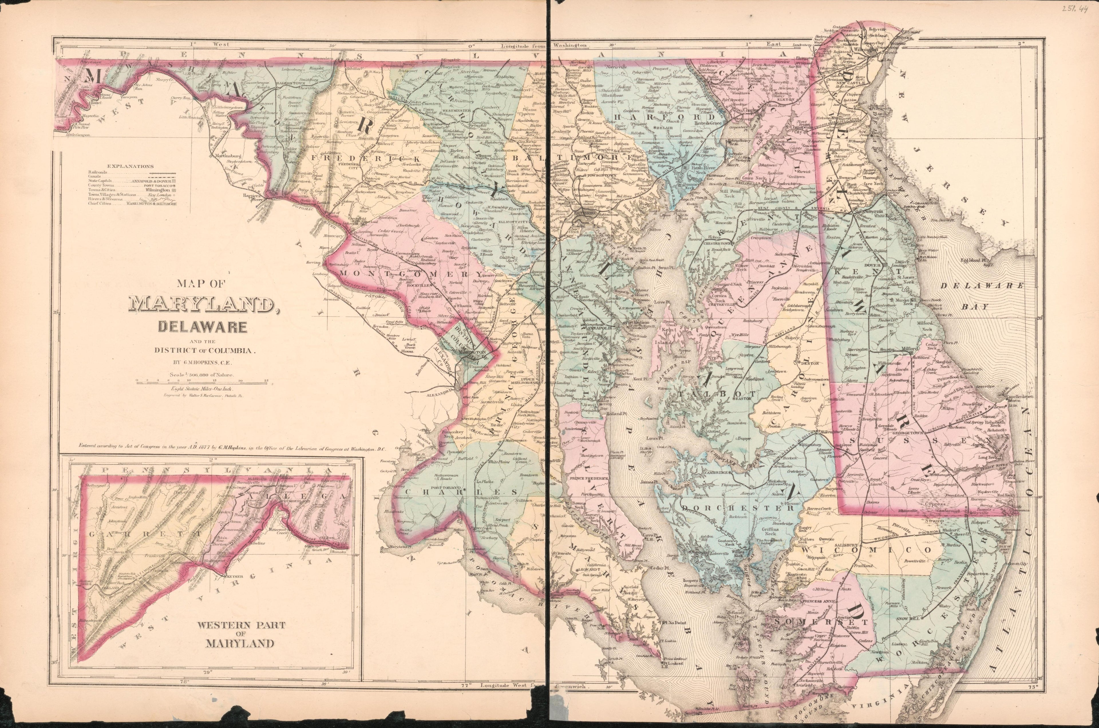 This old map of District of Columbia, Fairfax County, Maryland, Prince Georges County, , Virginia, Washington, Washington Metropolitan Area was created by Hopkins, Griffith Morgan in 1878