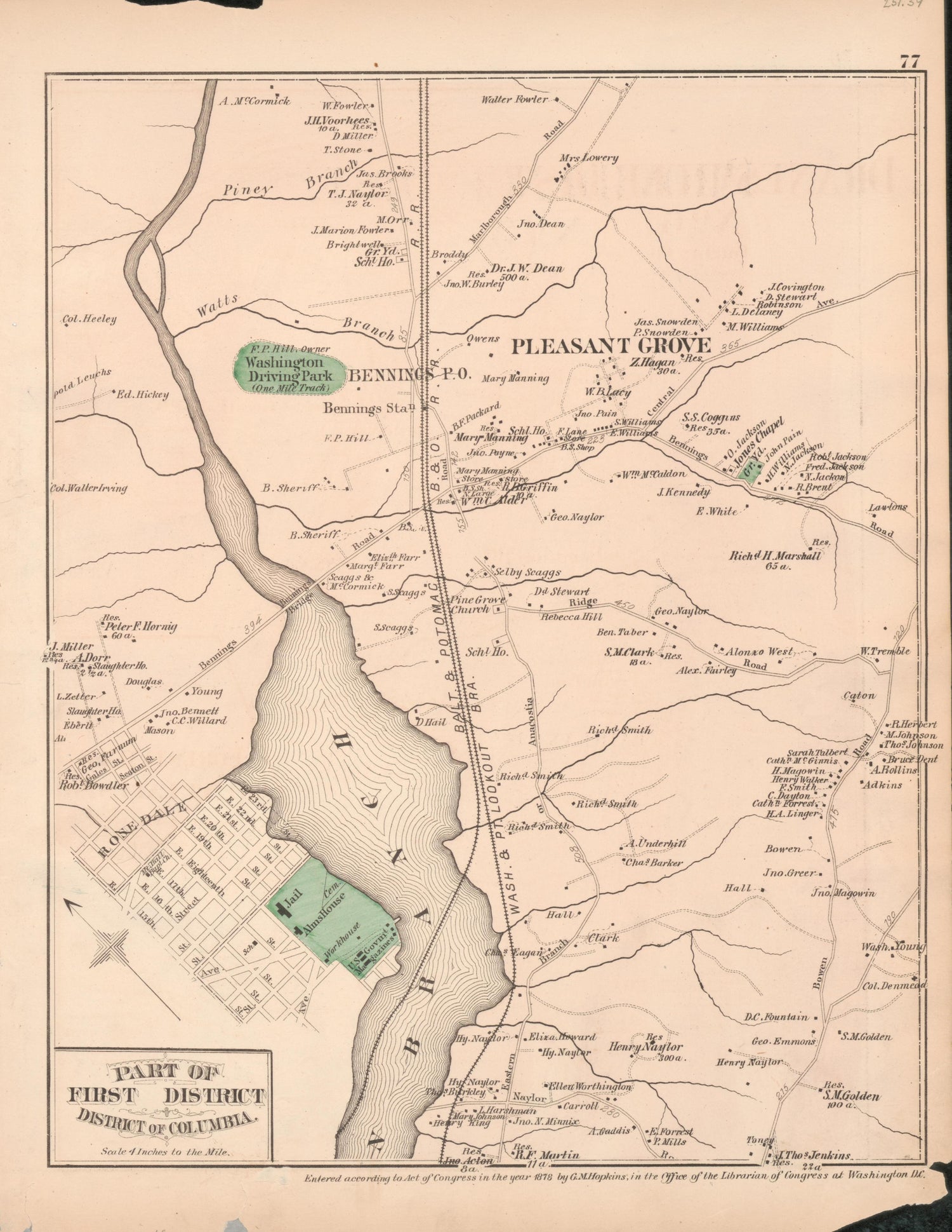 This old map of District of Columbia, Fairfax County, Maryland, Prince Georges County, , Virginia, Washington, Washington Metropolitan Area was created by Hopkins, Griffith Morgan in 1878