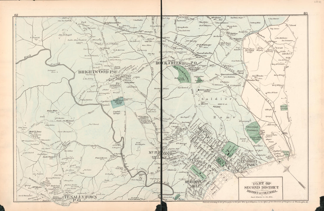 This old map of District of Columbia, Fairfax County, Maryland, Prince Georges County, , Virginia, Washington, Washington Metropolitan Area was created by Hopkins, Griffith Morgan in 1878