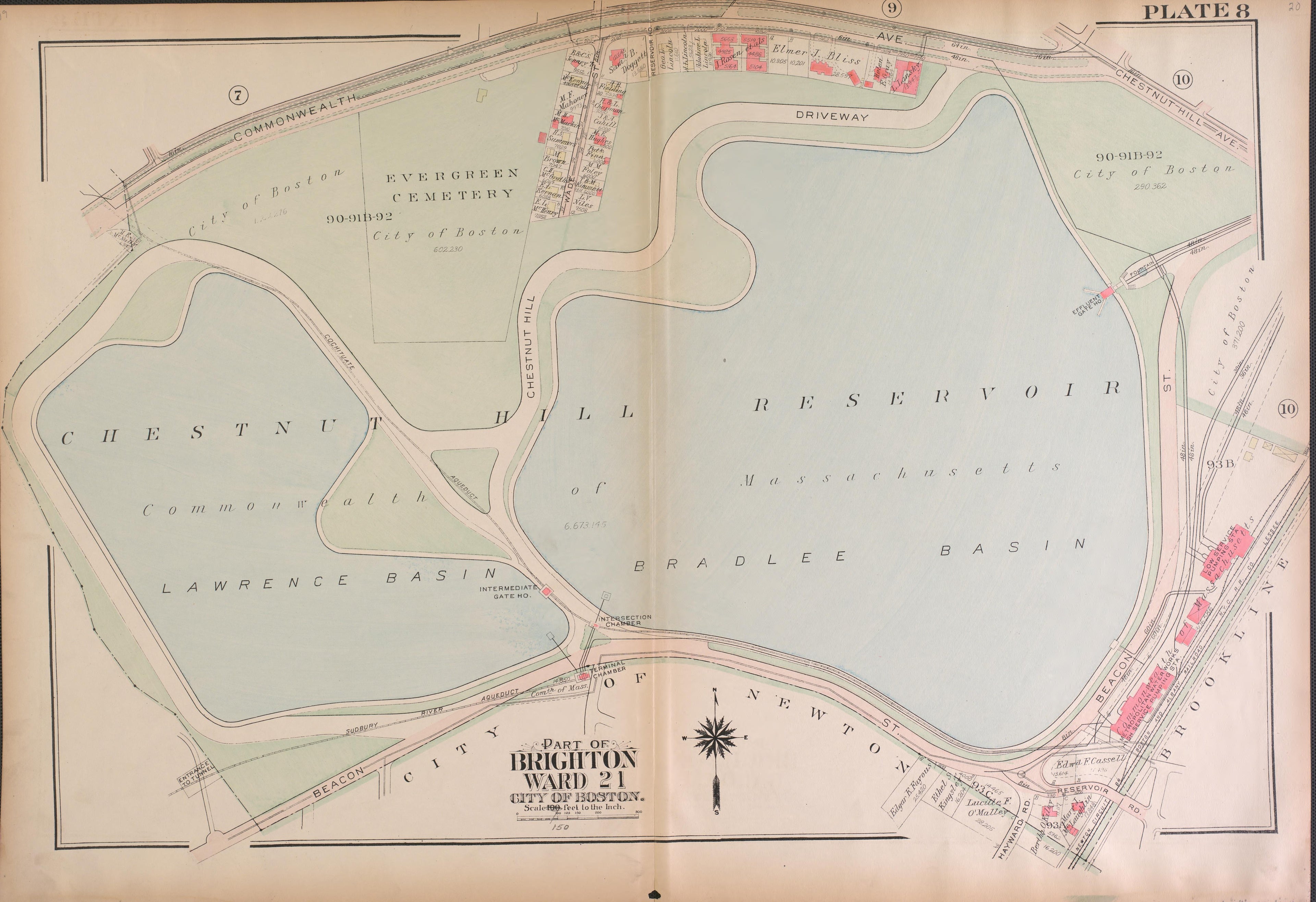 This old map of Boston, Brighton, Massachusetts,  was created by Bromley, George Washington|Bromley, Walter Scott|G.W. Bromley &amp; Co in 1925