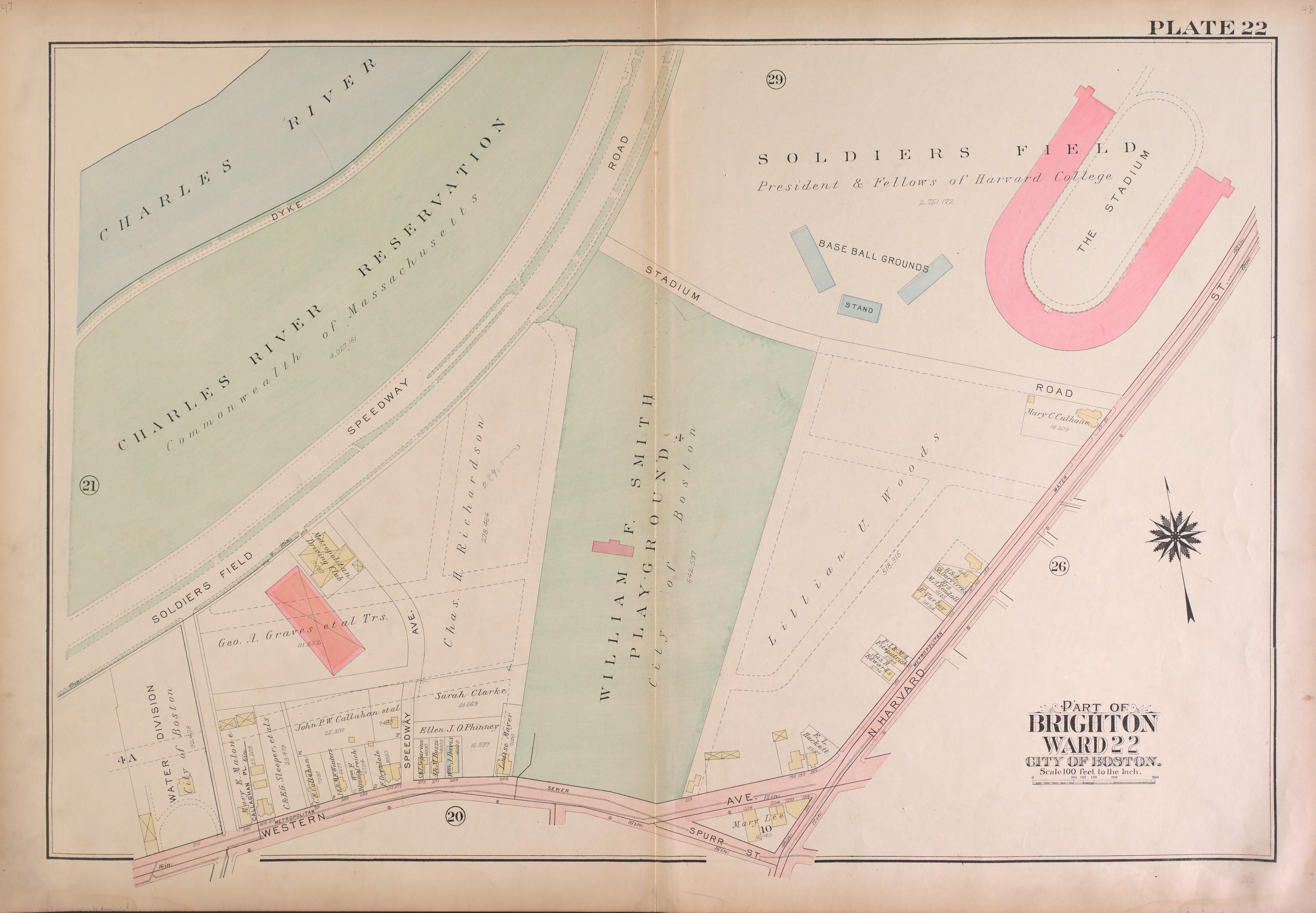 This old map of Boston, Brighton, Massachusetts,  was created by Bromley, George Washington|Bromley, Walter Scott|G.W. Bromley &amp; Co in 1925
