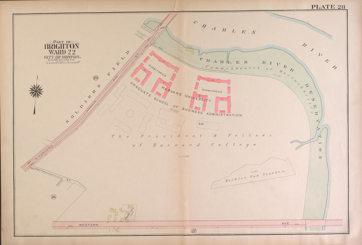 Part of Brighton, Ward 22 - Plate 28 from Atlas of the City of Boston, Brighton : from Actual Surveys and Official Plans 1925 by Relic Map Company