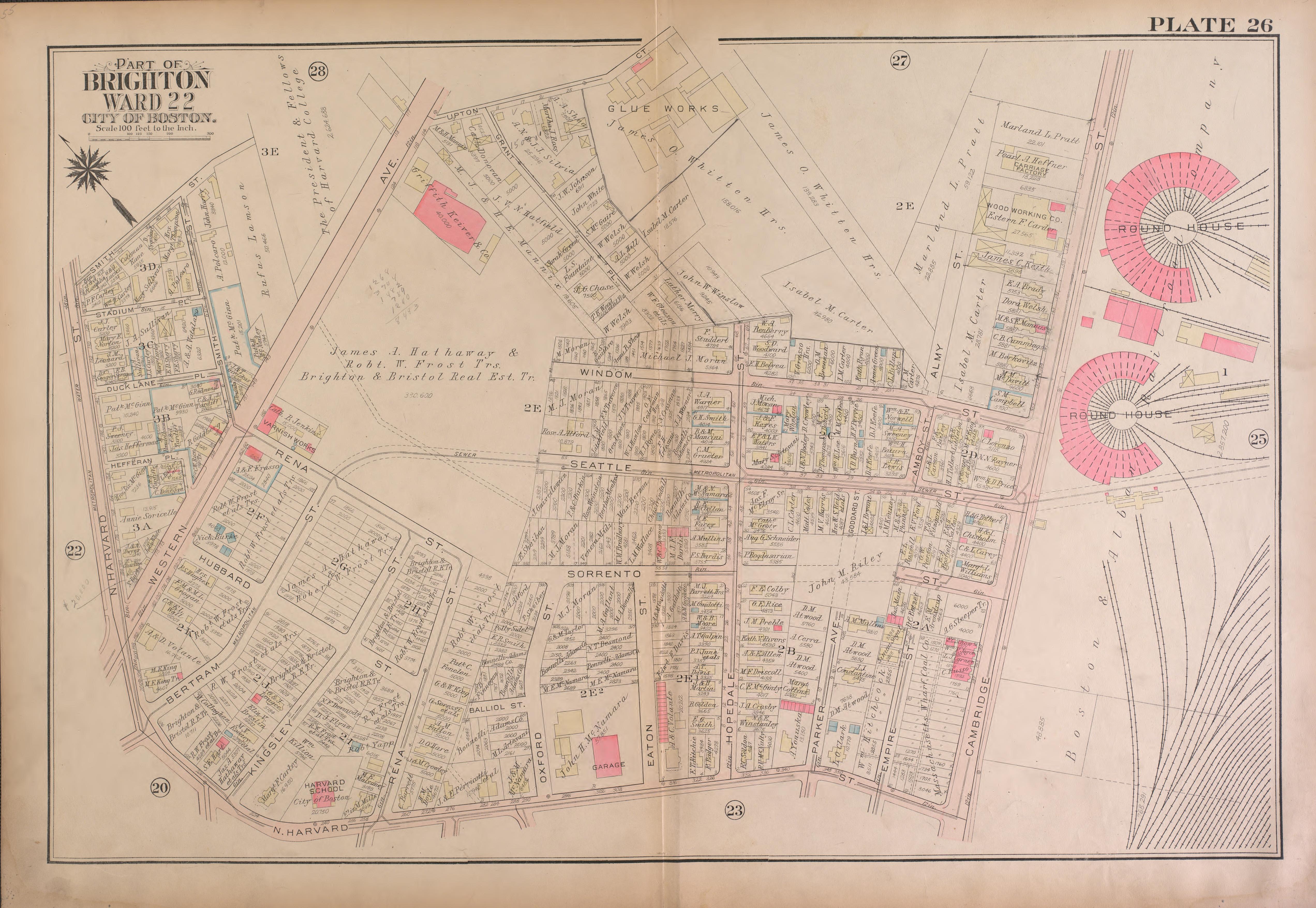 This old map of Boston, Brighton, Massachusetts,  was created by Bromley, George Washington|Bromley, Walter Scott|G.W. Bromley &amp; Co in 1925